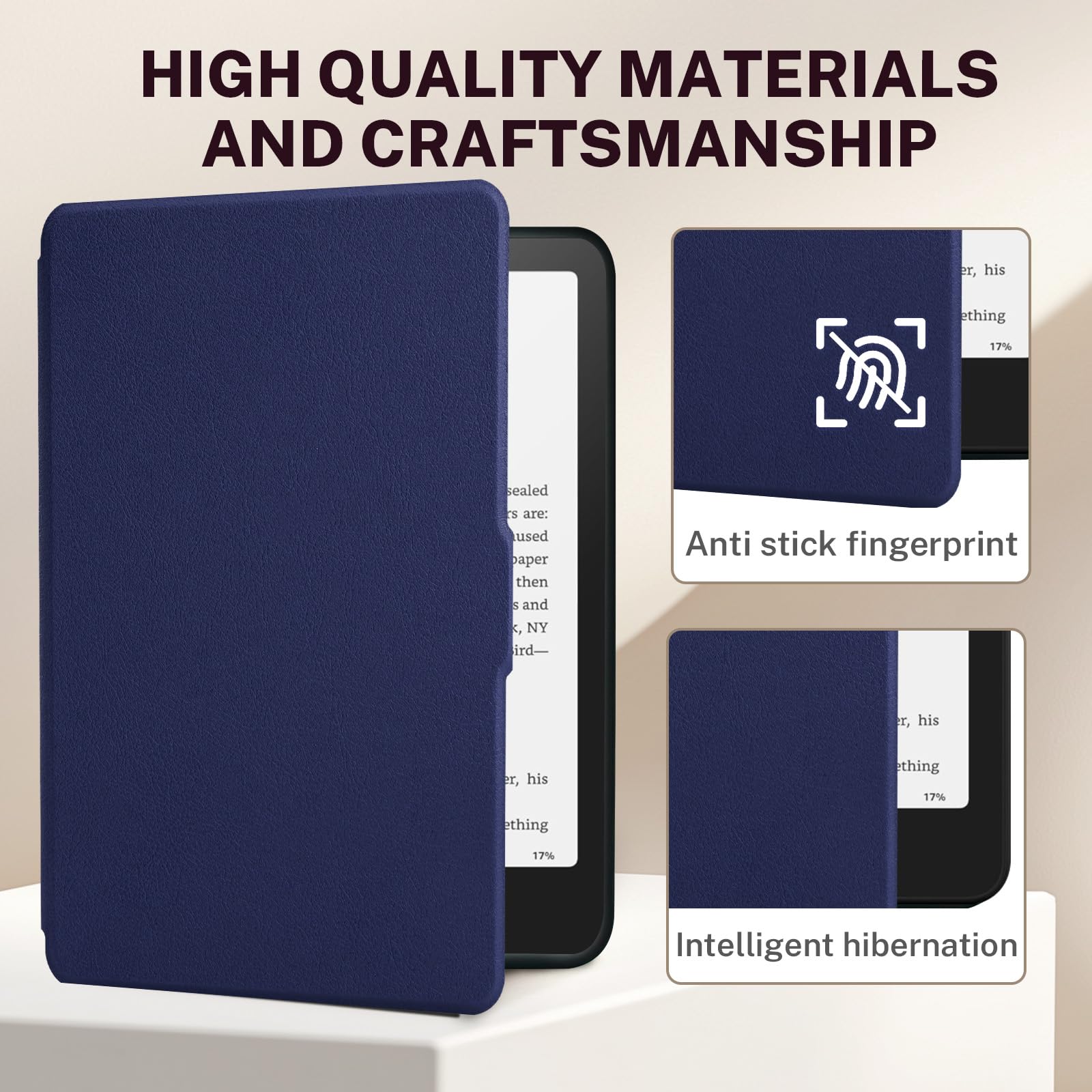 Smart-Hülle kompatibel mit Kindle Paperwhite 5. / 6. / 7. Generation E-Reader (2012–2018 – Modellnummer: EY21 & DP75SDI), inklusive Displayschutzfolie, Premium-PU-Leder-Hülle mit automatischer Sleep