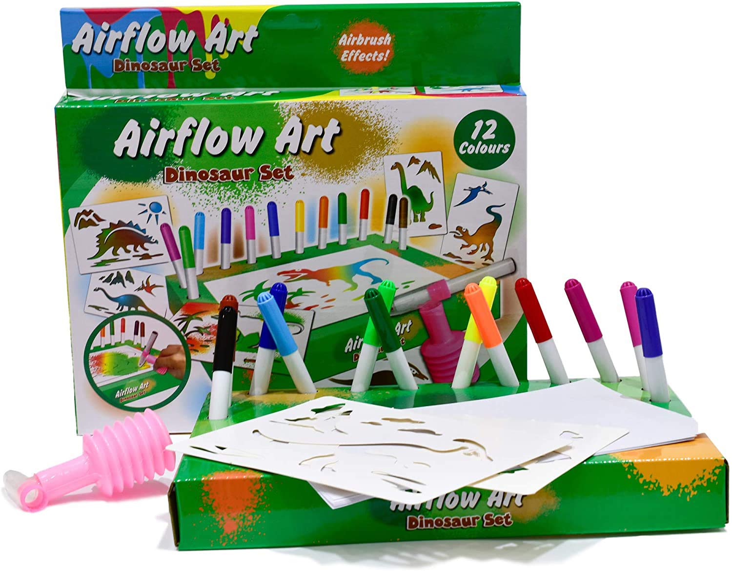 DIVCHI Dinosaur Air Flow Pens Playset in Hanging Box