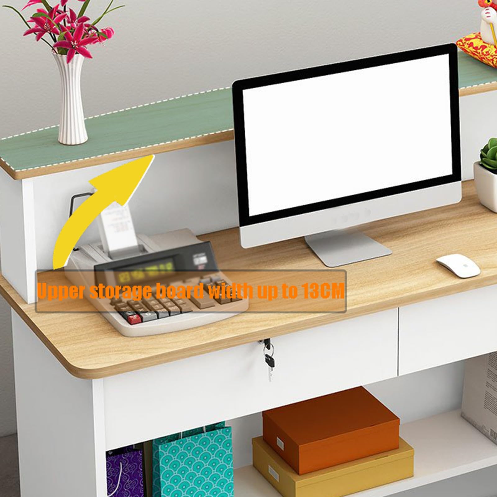 Cassettiera con serratura per hall e saloni - Elegante Banco Cassa con chiave Elegante mobile per spazi professionali Design moderno per una migliore esperienza del cliente.