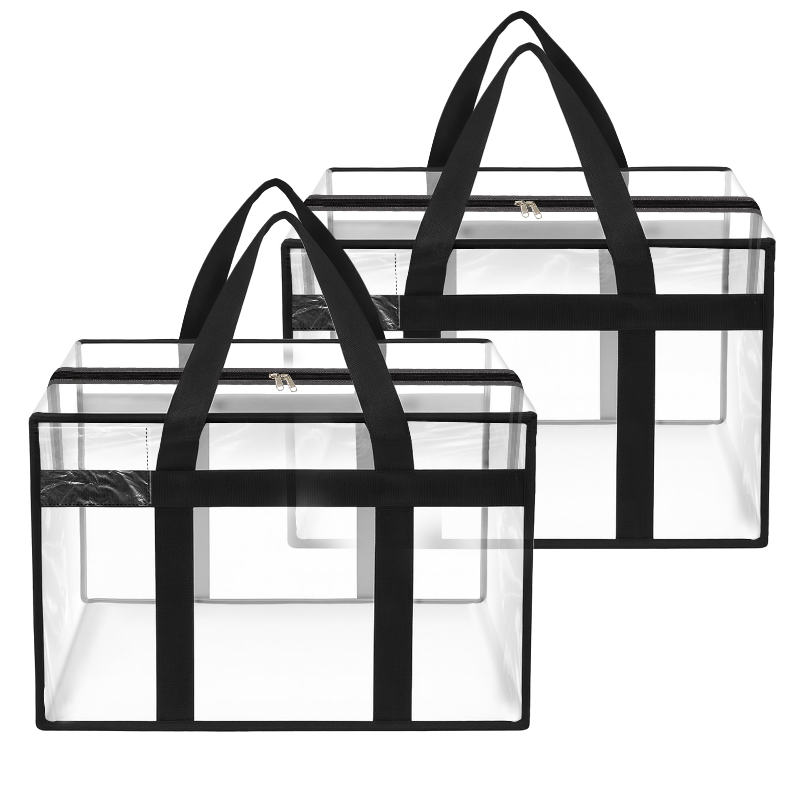 Storite 2 Pk Nylon 85 L Multi-Purpose Transparent Underbed Storage Bag/Clothing Storage Organiser/Toy Storage/Stationery Paper Storage Bag with Zipper and Strong Handle (57x36.8 x40.5 cm)-image-21