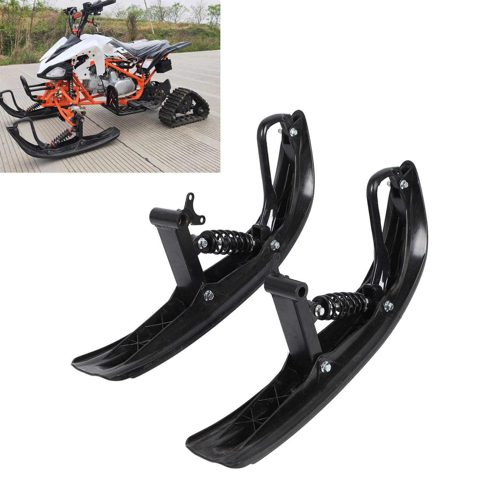 Para Zimowych Sanek ATV Metalowe i Plastikowe Sanki śnieżne ATV Do Gokartów Quad UTV Lepsza przyczepność Łatwa Instalacja Do Jazdy na śniegu i Majsterkowania Użytku Zimowego