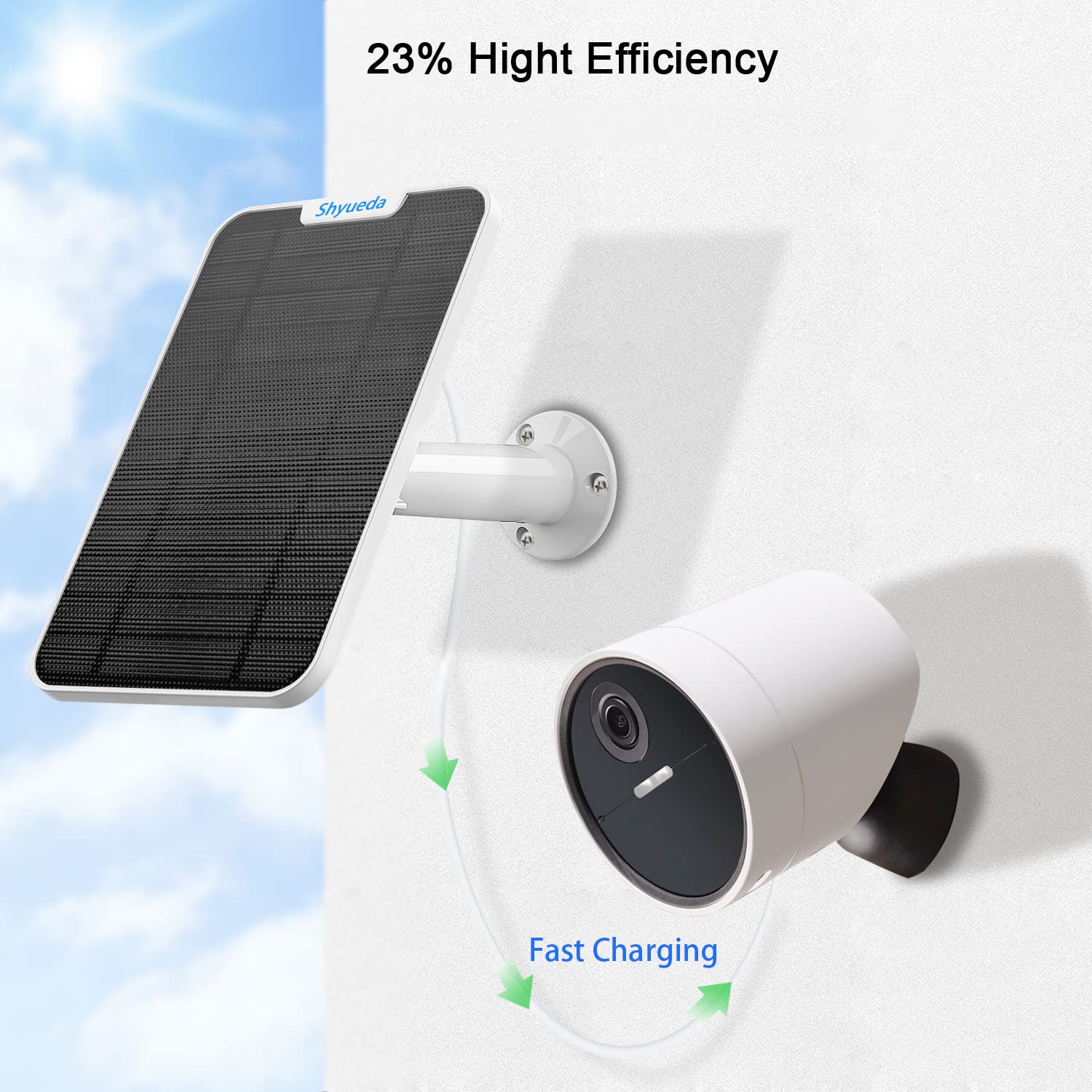 Pannello solare da 4 W di ricarica compatibile solo con telecamera di sicurezza esterna SimpliSafe, con cavo di ricarica impermeabile da 4 m, IP65 resistente alle intemperie, include supporto a parete