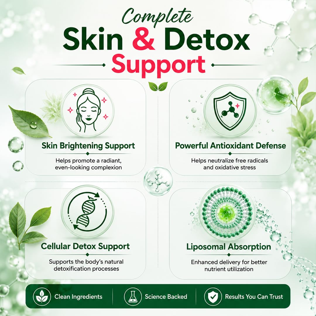 NATURYZ Liposomal Glutathione with Grape Seed Extract | Skin Brightening Supplement with Vitamin C, NAC & Alpha Lipoic Acid | Advanced Skin Radiance & Antioxidant Formula | Supports Brighter-Looking Skin, Collagen Protection & Cellular Health – 30 Veg Capsules — Amazon image 6