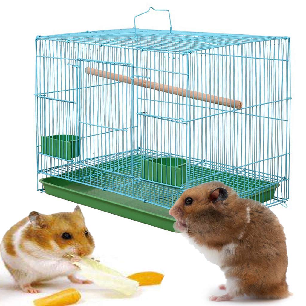 Petite cage rectangulaire en fil de fer pour petits oiseaux et canaris Rekord équipée d'un lit à oiseaux pour cage