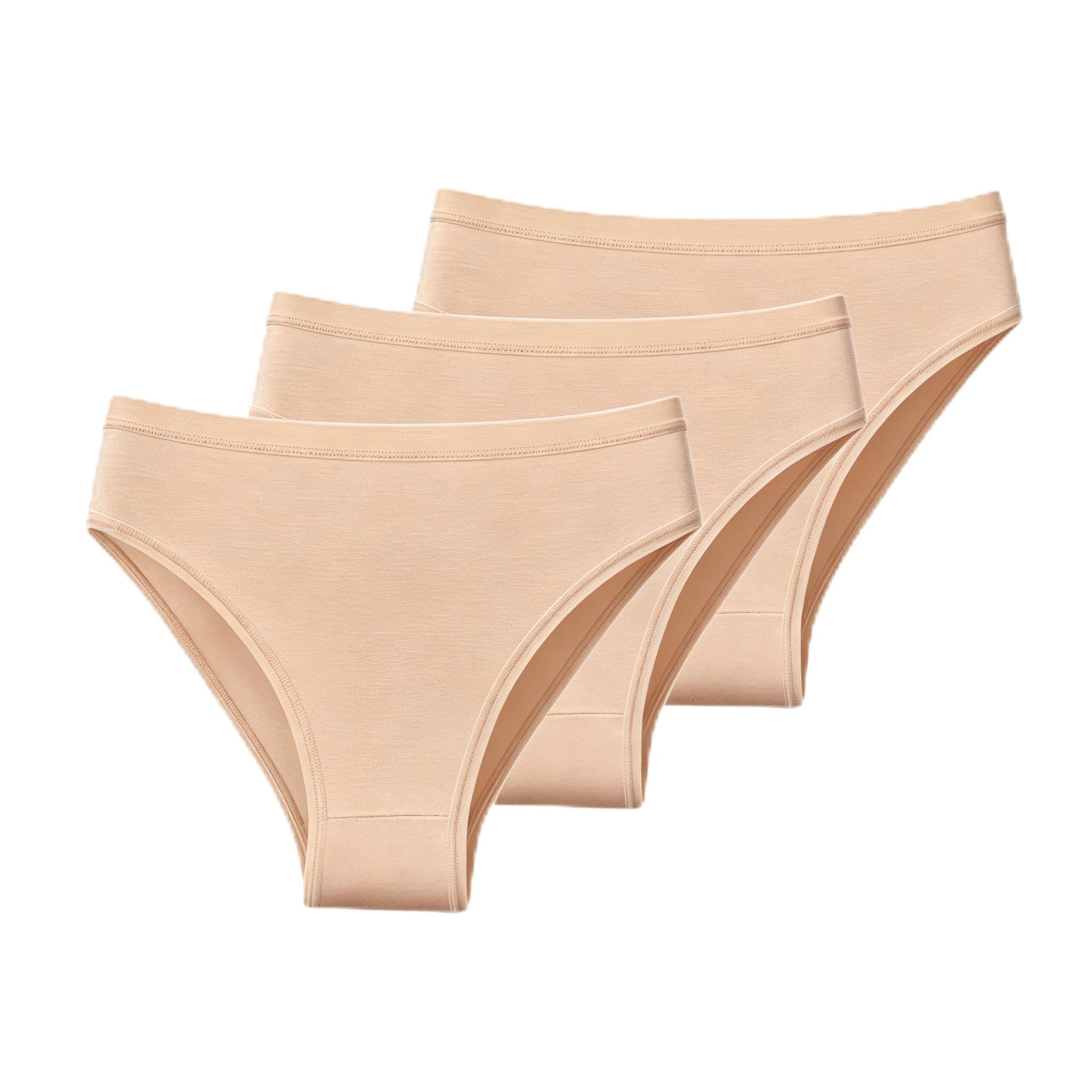 Slip da Balletto Color Pelle Senza Cuciture per Bambine 4-13 Anni, Intimo da Danza in Cotone Traspirante per Ginnastica e spettacoli, Confezione da 3