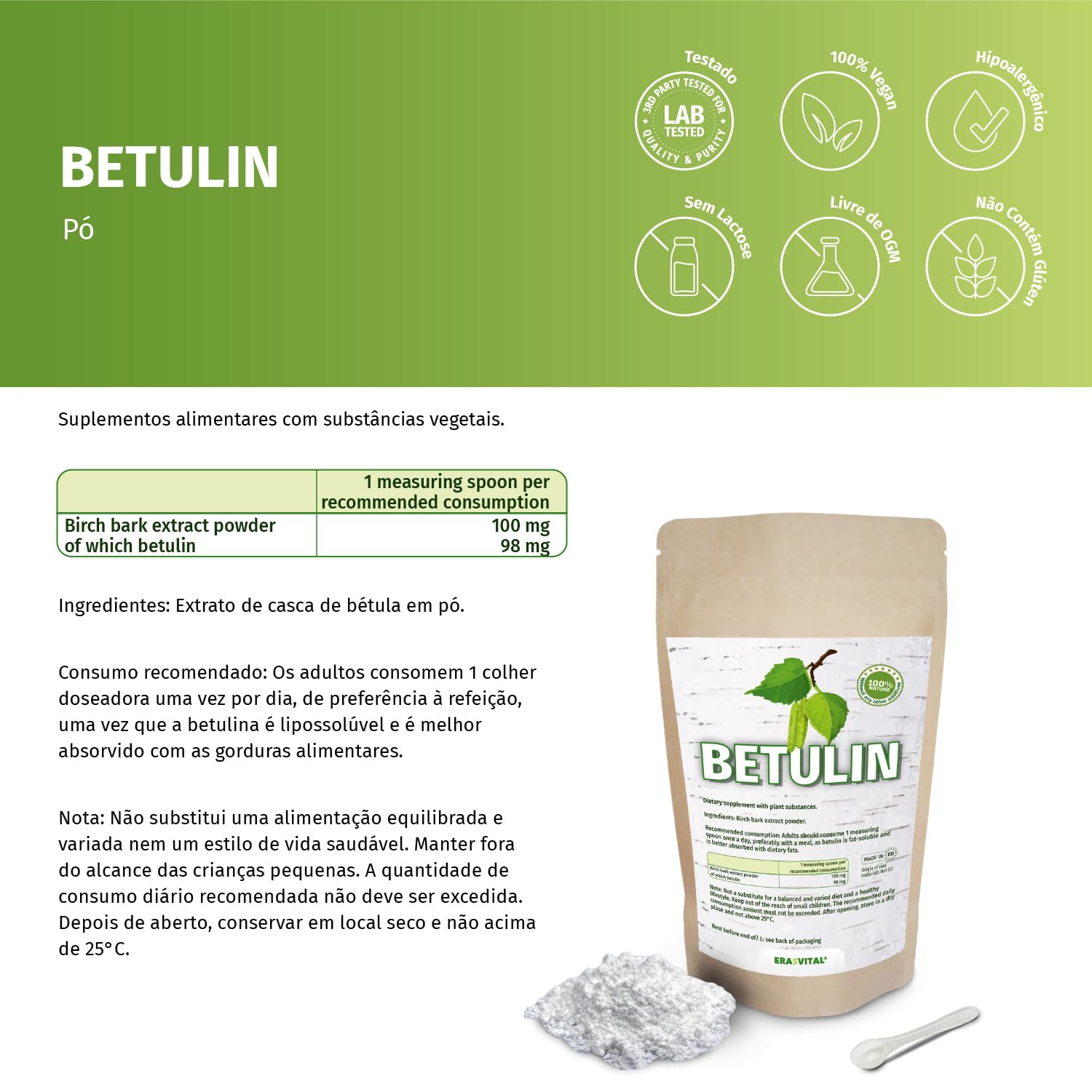 Birkenrinden-Extrakt (Betulin) 98% kosmetischer Rohstoff 100 g DIY Kosmetik vegan