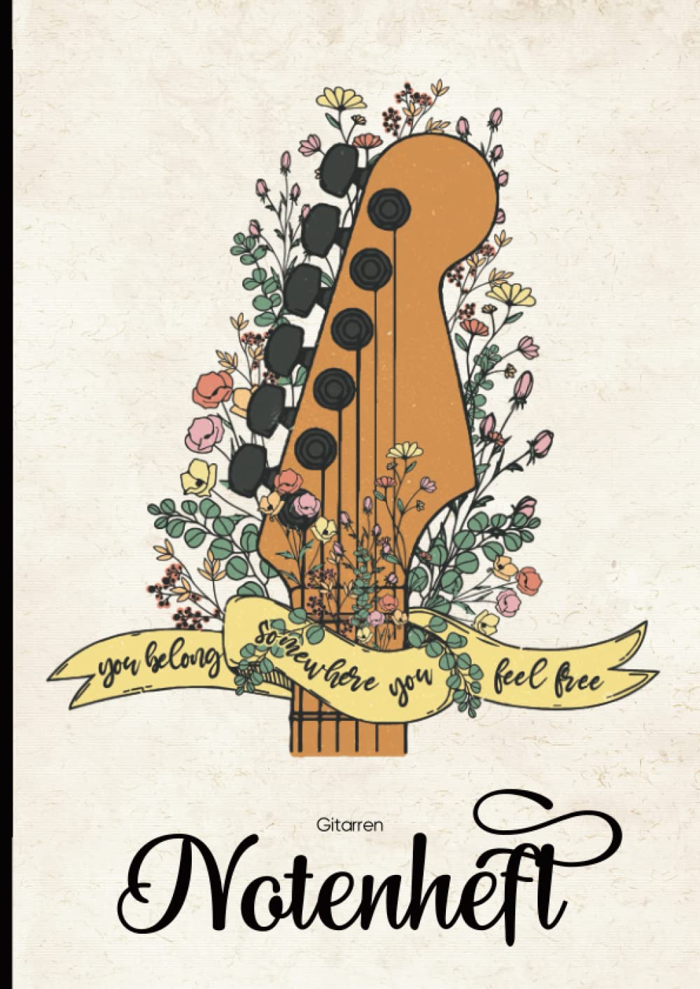 Gitarren Notenheft: Leeres Notenbuch A4 mit Tabulator zum Ausfüllen für Musikunterricht ein schönes Geschenk für Gitarristen und Musikerin das Gitarre Musikheft mit Notenlinien
