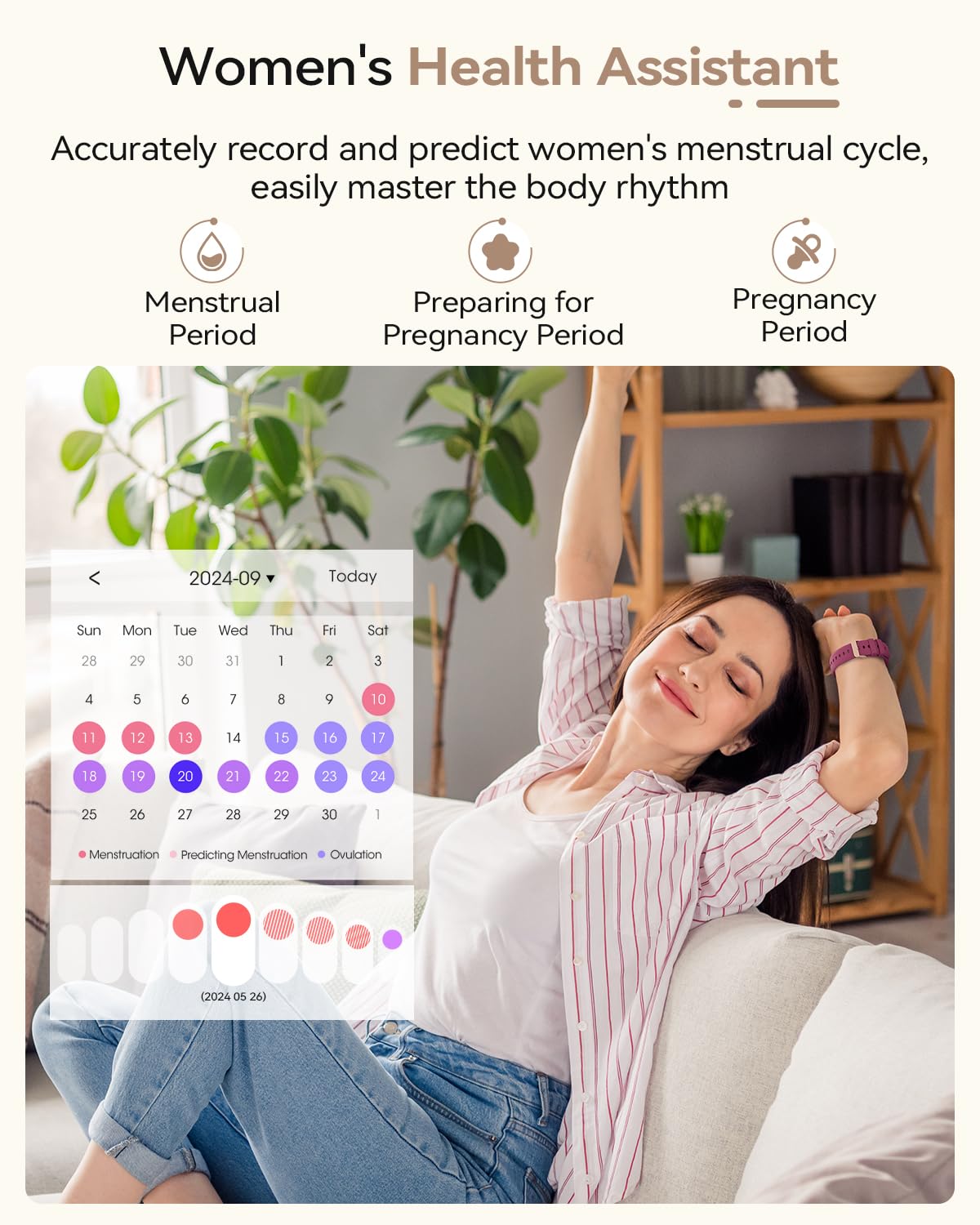 Fitnynxos Smartwatch Donna, 1.27" HD Orologio Smartwatch con Chiamate, 120+ Sport, 24h Cardiofrequenzimetro Ciclo Mestruale SpO2 Sonno IP68 Contapassi Notifiche WhatsApp per iOS Android Oro Regalo