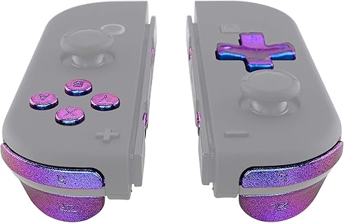 Miniatura 4 de Chameleon Purple Blue D-pad ABXY Keys SR SL L R ZR ZL Botones de disparo, juego completo de botones de repuesto para Nintendo Switch y OLED Joycon