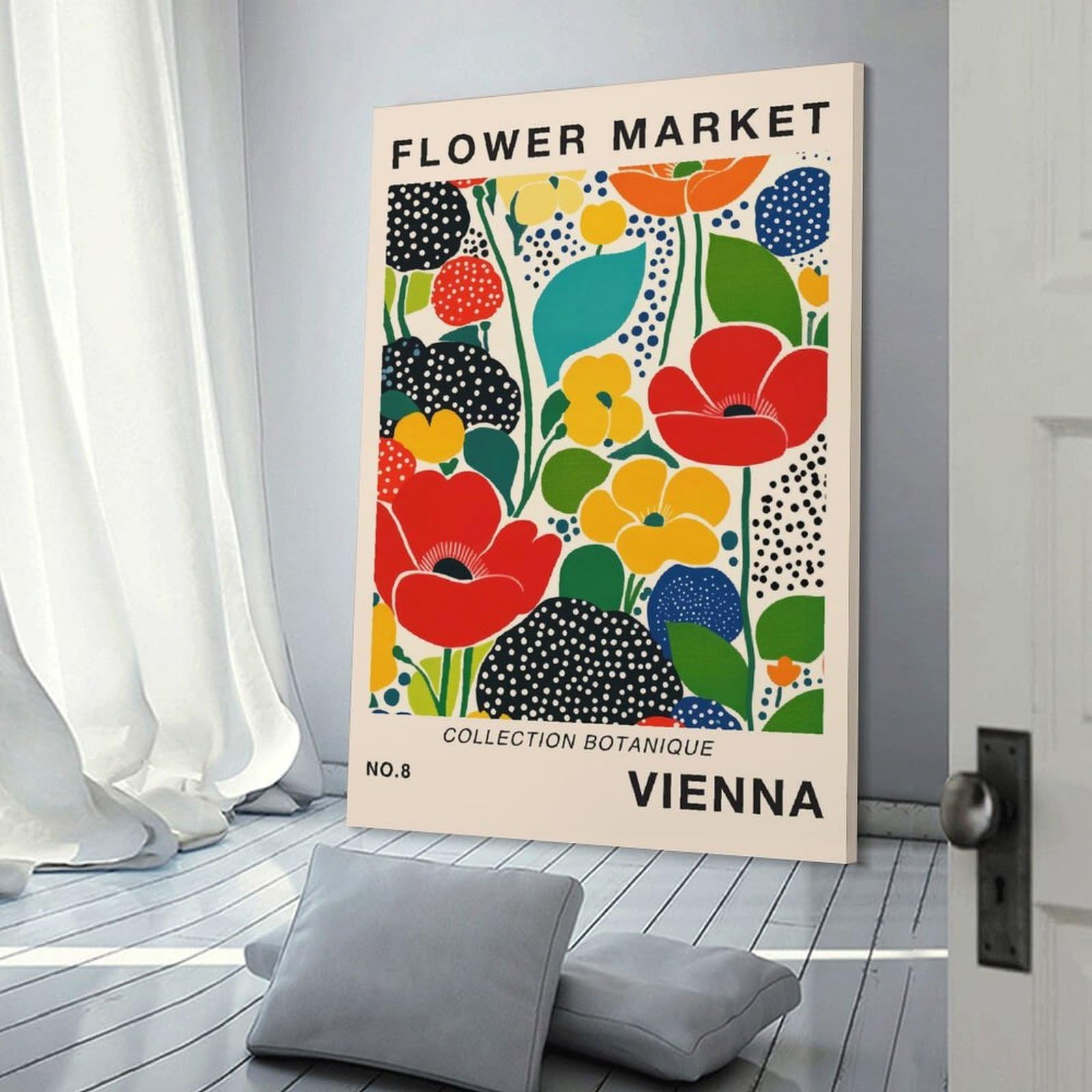 Junmoney Vienna Flower Market Poster Wall Art Print, 08x12inch(20x30cm), for Office, Study Or Home Workspace, Decorative Artwork for Productive Spaces