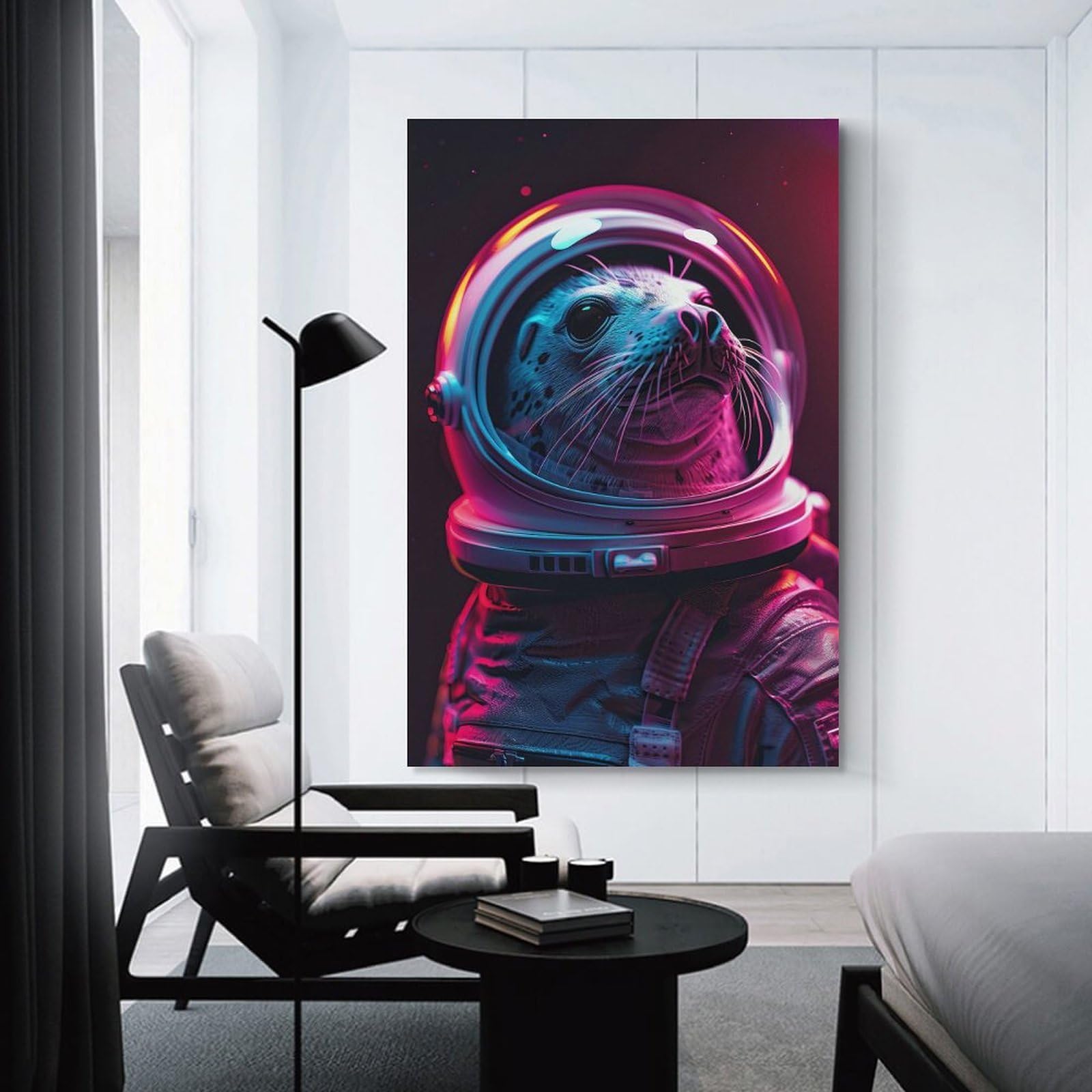 Junmoney Seal Canvas Wall Picture, 24x36inch(60x90cm), for Front Hall, Corridor Or Welcome Spaces, Wall Decor to Refresh Empty Corners