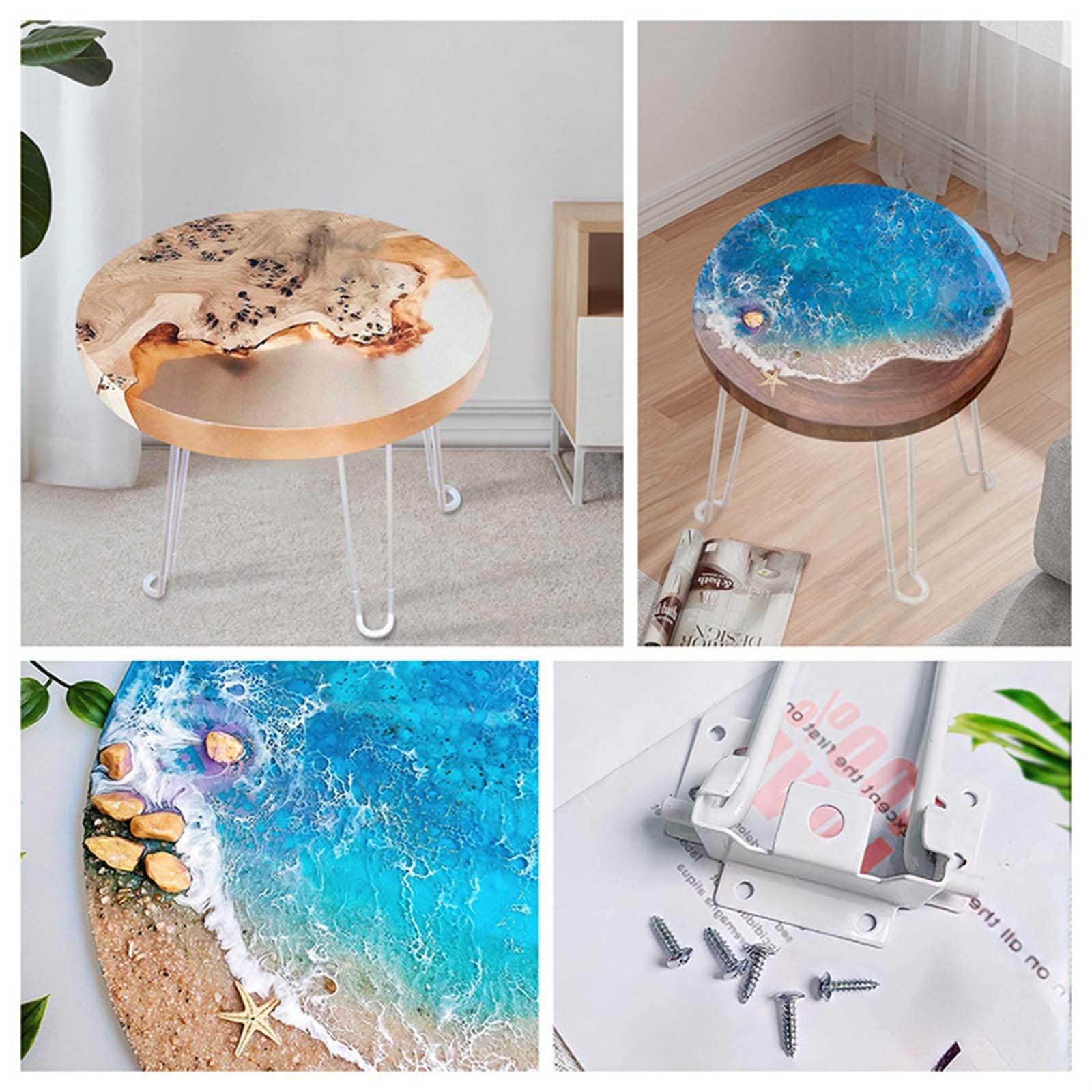 Molde de escritorio de resina, bandeja grande de silicona con patas de mesa plegable, fundición epoxi, resina de corte de mesa de río