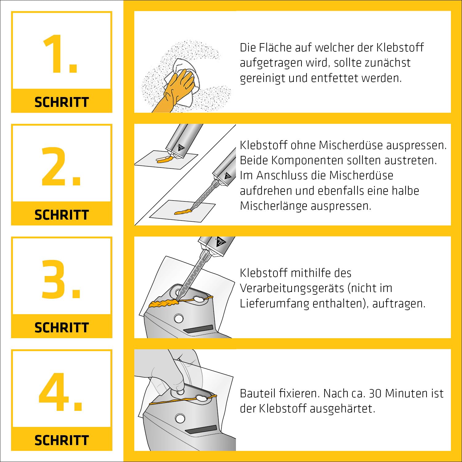 SIKA - 2k Kleber für das Auto - SikaForce-301 Fast - Kunststoffkleber aus Polyurethan - 50ml - Schwarz