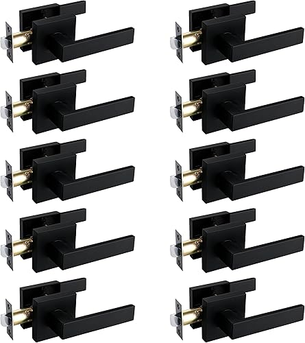 NEWBANG Manija de palanca de puerta sólida con acabado negro mate