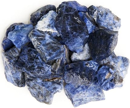 3 lbs Sodalite Rough Rocks from Brazil - Natural Raw Crystals and Stones for Arts, Crafts, Tumbling, Cabbing, Polishing, Wire Wrapping, Gem Mining and Reiki Crystal Healing