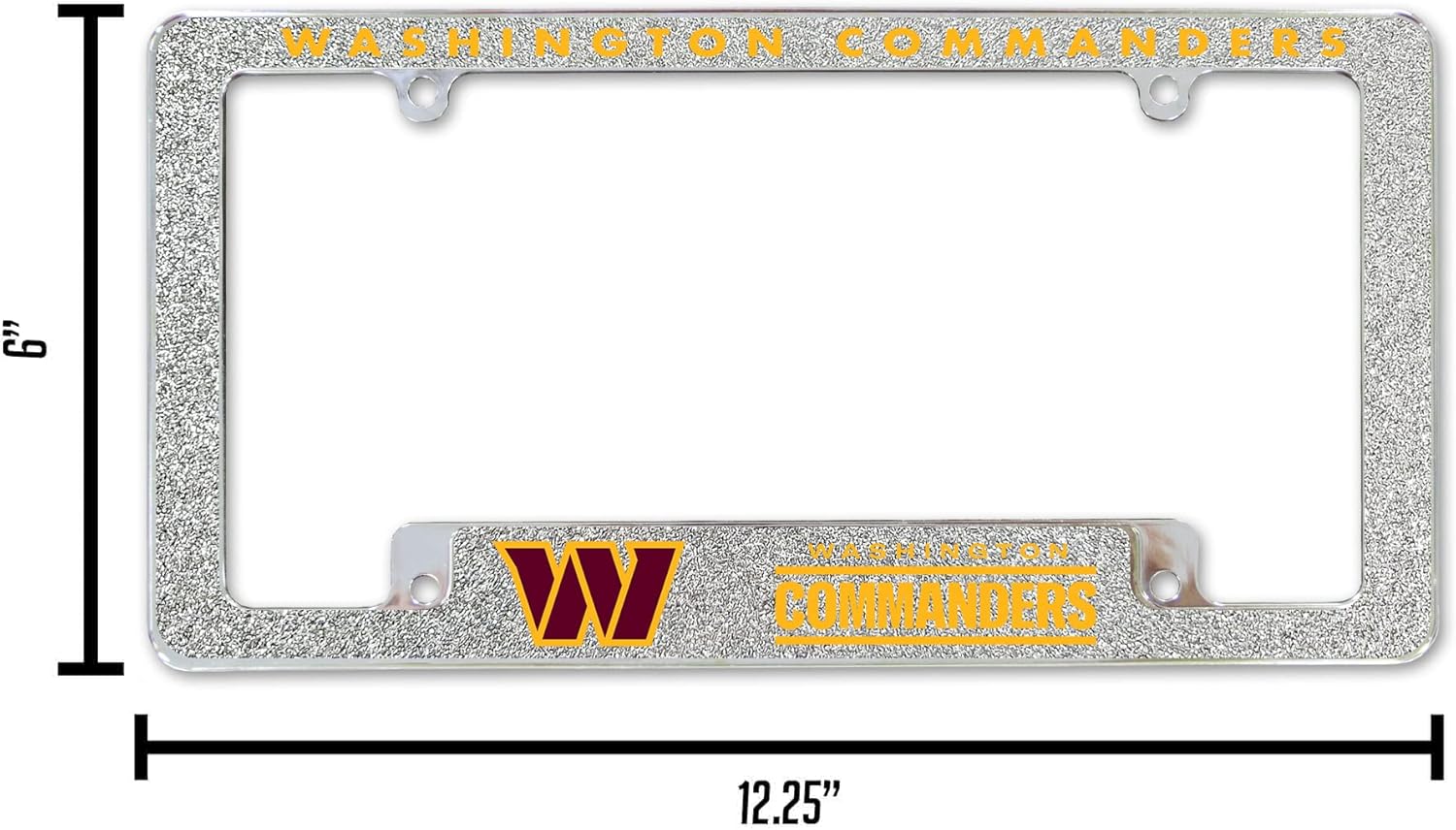 Rico Industries NFL 12" x 6" Chrome All Over Automotive Bling License Plate Frame Design for Car/Truck/SUV