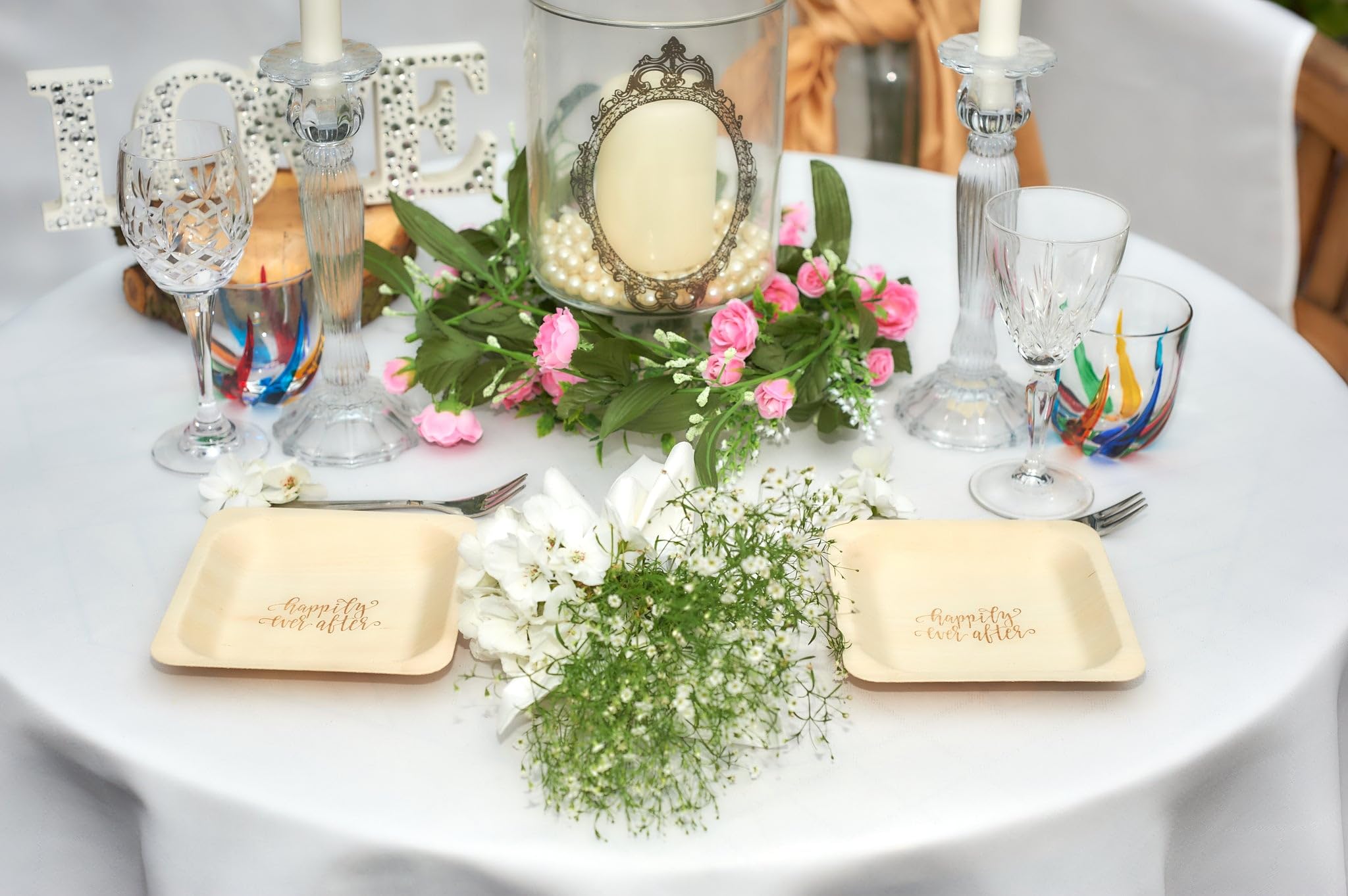 Married AF Lot De 50 Assiettes De Mariage Jetables Rustiques Et Compostables Aux Assiettes En Plastique Pour Réceptions De Mariage, Fêtes De Fiançailles Et Dîners De Répétition