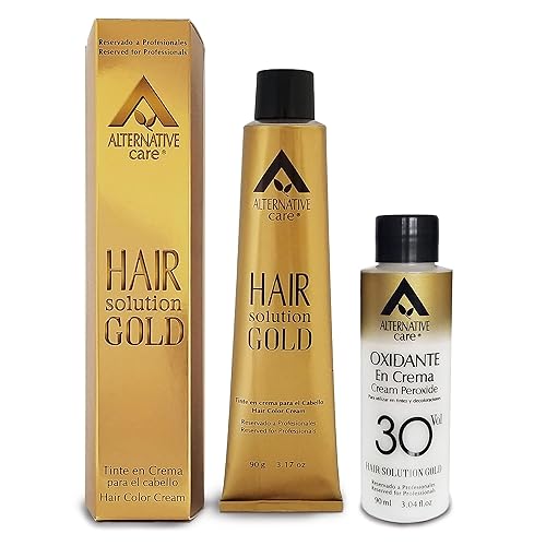 Alternative Care - Tinte permanente para el cabello rubio ceniza extra claro 10.1 con crema peróxido y guantes, color de cabello para cada tipo,