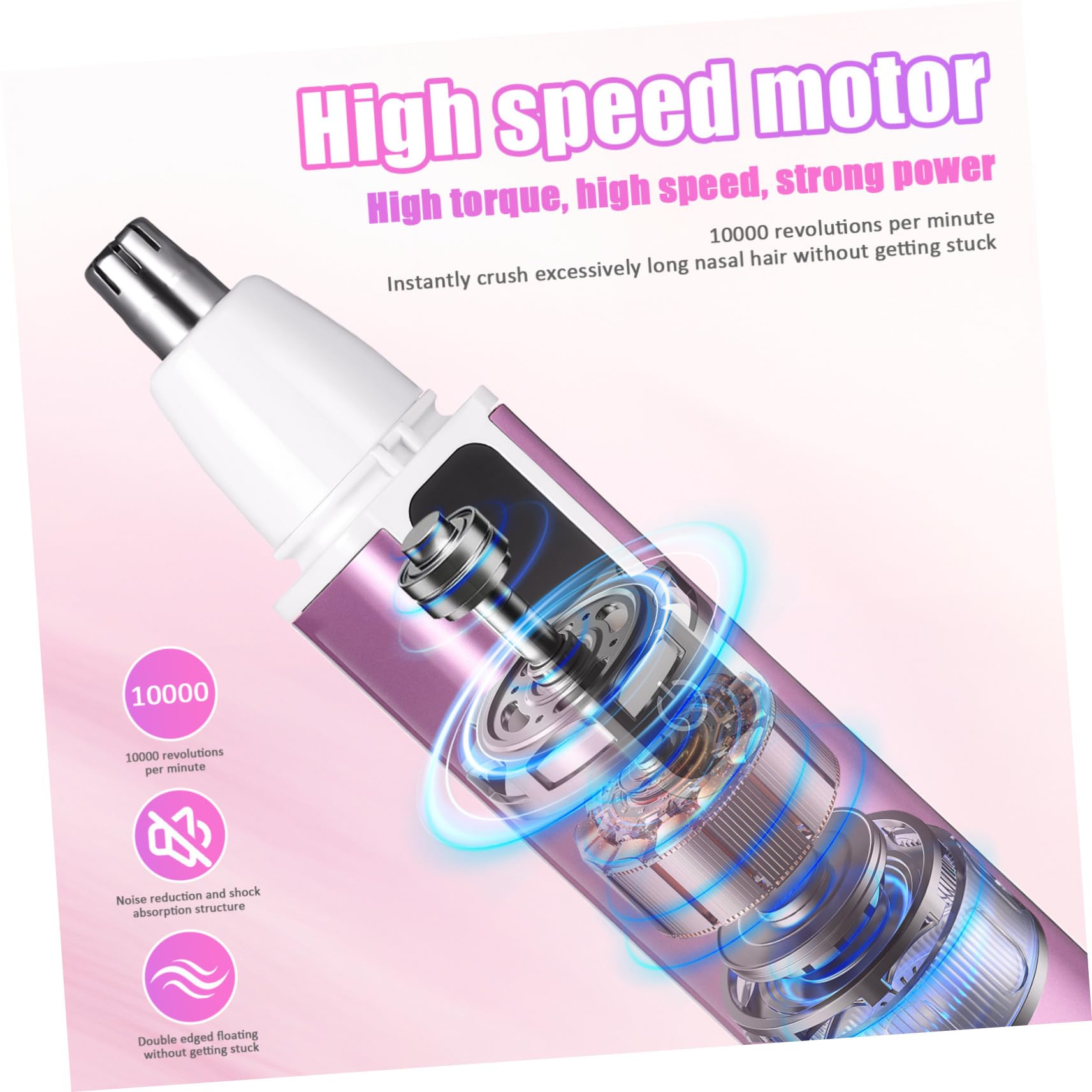 Depilatore Elettrico Donna Ricaricabile USB con Display Digitale Regolabile Velocità Silenzioso e Portatile per Sopracciglia e Naso Epilatore Multifunzionale