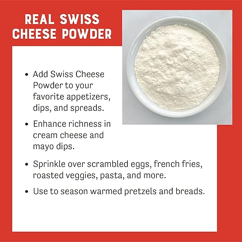 Miniatura 5 de Judee's - Polvo de queso suizo de 11.25 onzas, 100% sin OMG, apto para dieta cetogénica, sin hormonas, sin gluten y sin nueces, hecho de queso suizo