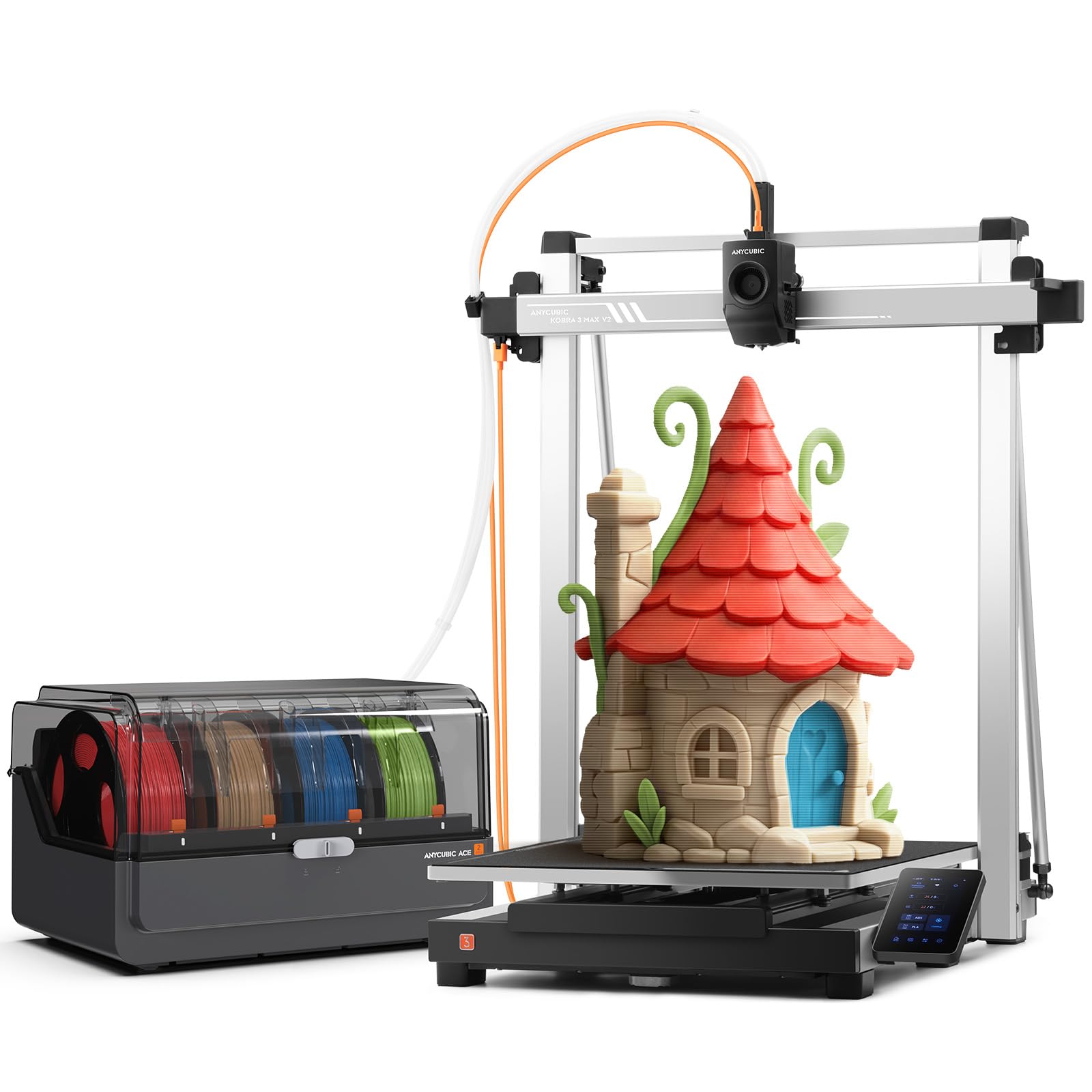 ANYCUBIC Kobra 3 Max V2 Combo 3D Drucker Mehrfarbiger