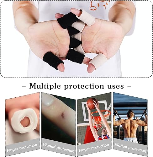 Miniatura 4 de 20 fundas protectoras para dedos, férulas deportivas para los dedos, soporte para el pulgar, fundas elásticas para el pulgar para aliviar el dolor,