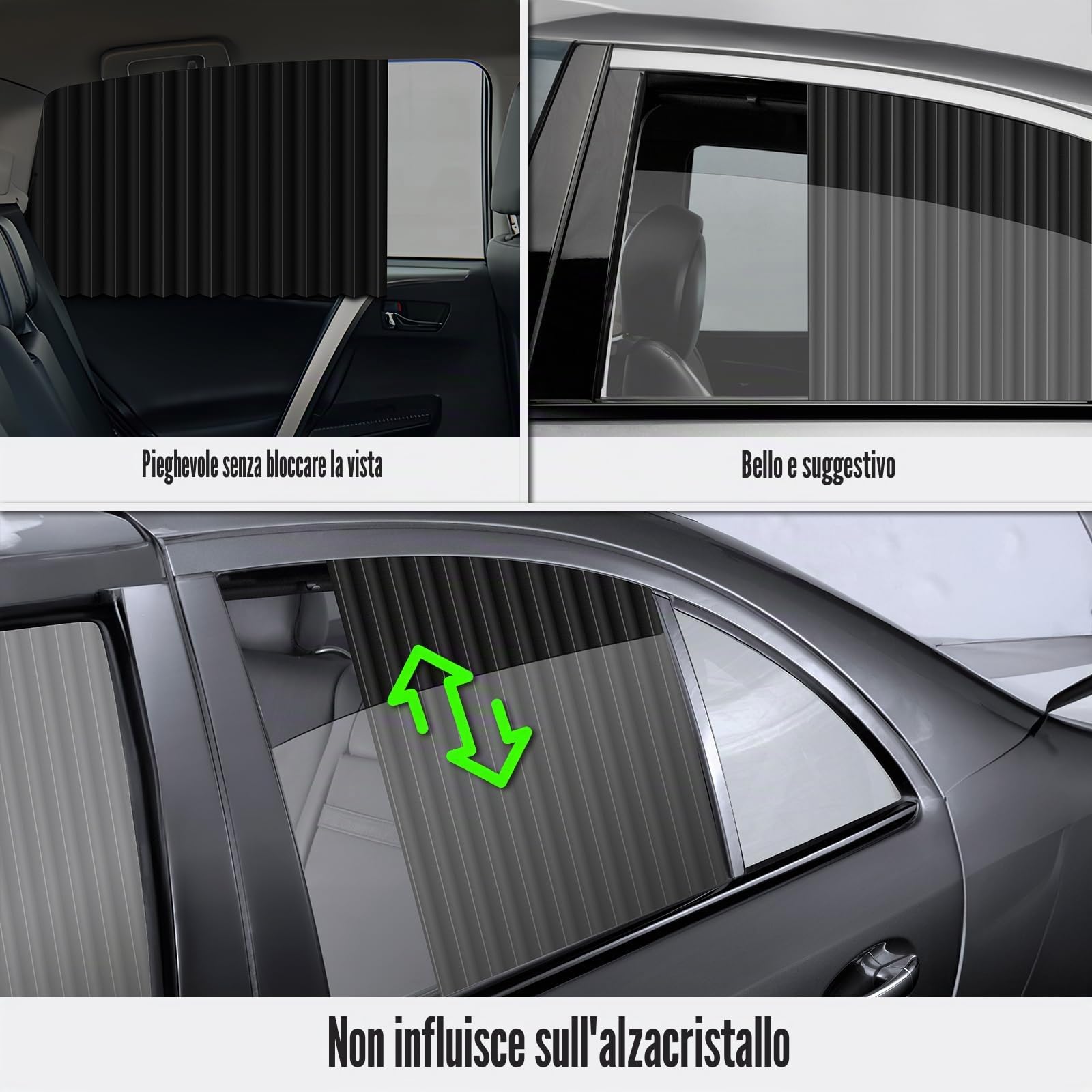 XCBYT Parasole Auto 4 Pezzi, Tendine Parasole Auto Magnetiche, Parasole Auto Interno, Parasole Lunotto Posteriore Auto, Protezione UV Protezione Privacy