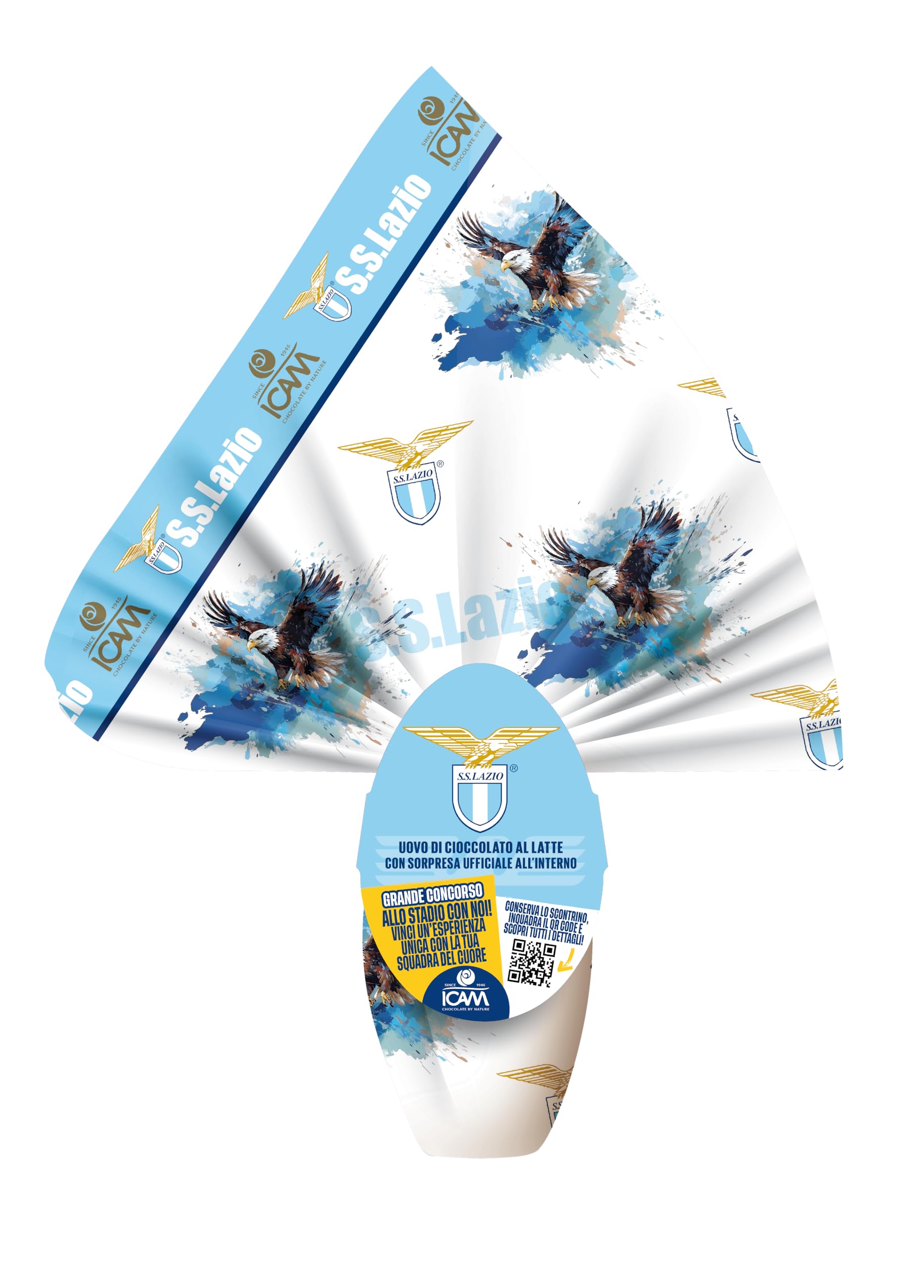Icam Uovo LAZIO al Cioccolato a Latte con Sorpresa Ufficiale 180g