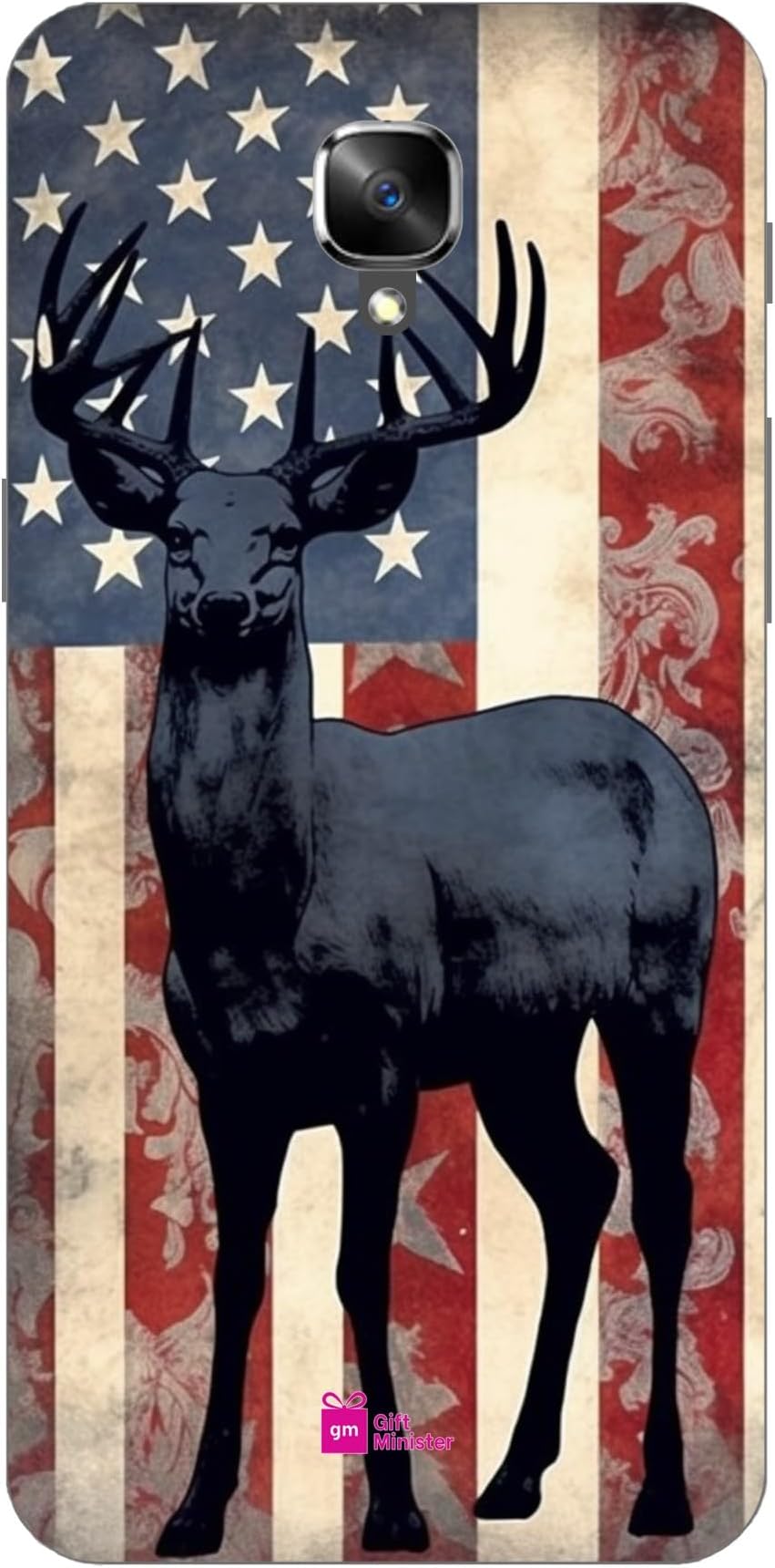 Gift MinisterSoft Designer Mobile Case for One Plus 3Back Cover Saddle Brown - Deer Silhouette American Opaque Resin Panels Grisaille Militaristic Realism Flickr Handcrafted Designs 1Pcs 1701N