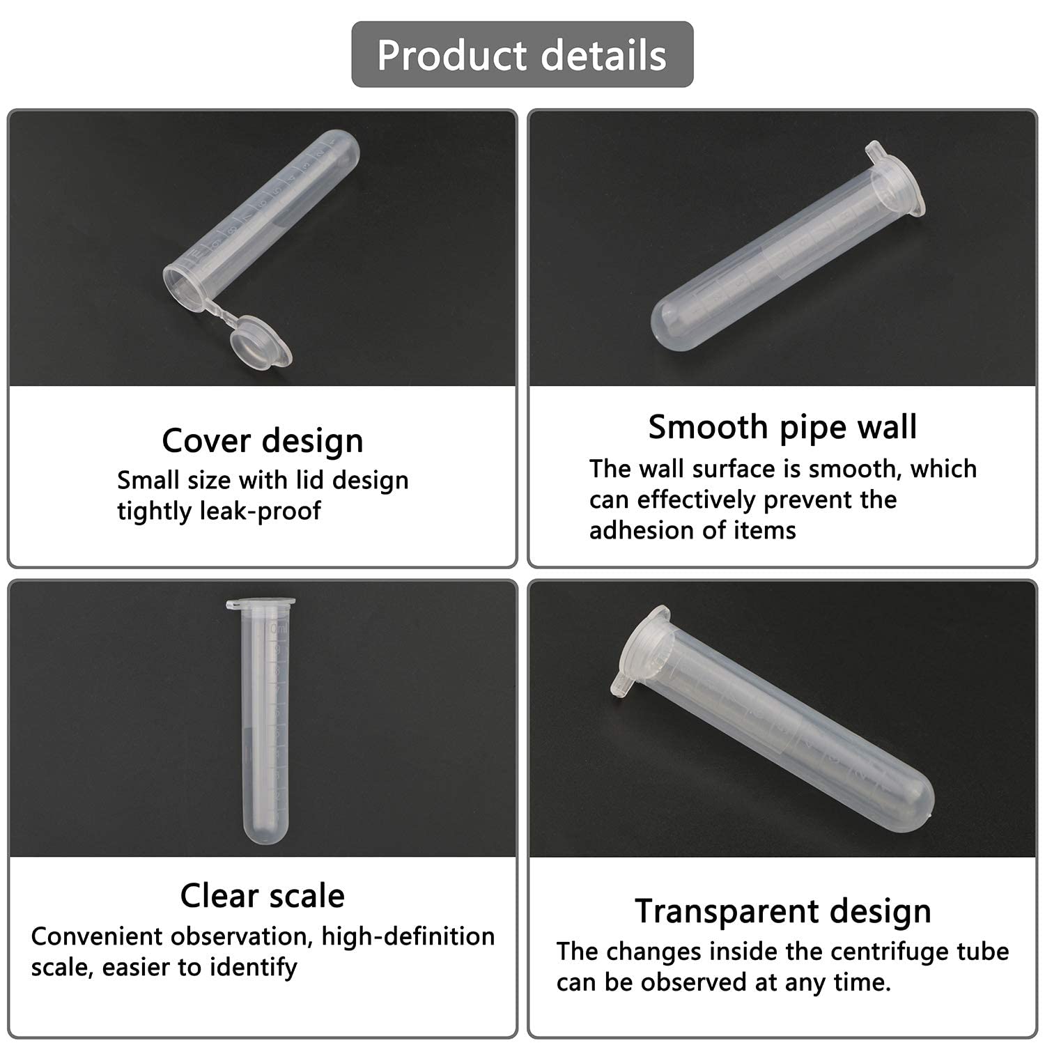 Lot de 50 tubes de centrifugeuse en plastique EP Lab 10 ml avec bouchon à pression