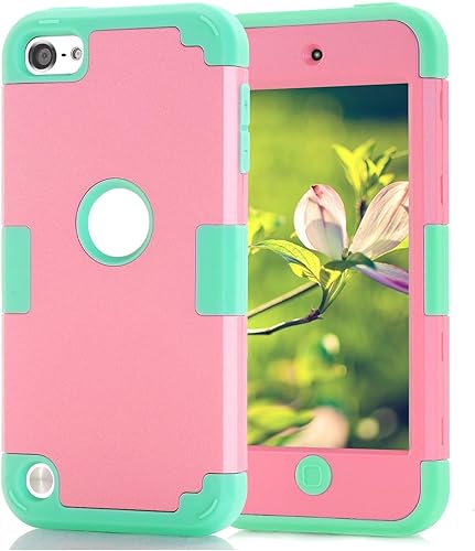 Funda de doble capa para iPod Touch 567 generación, policarbonato duro + silicona a prueba de golpes, resistente funda de armadura de alto impacto
