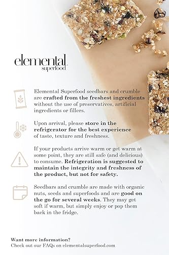 Miniatura 2 de Elemental Superfood Barras de semillas de macadamia de chocolate blanco + Ashwagandha, 1.8 onzas, paquete de 12, 100% orgánico certificado,
