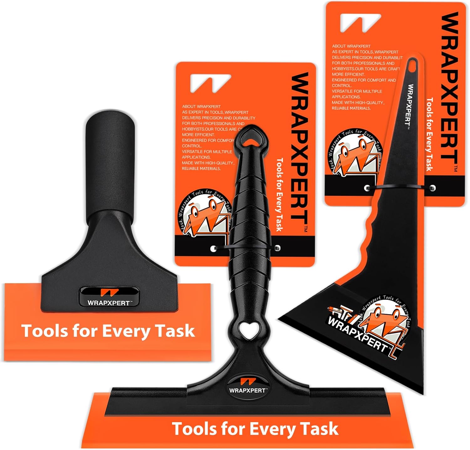 WRAPXPERT Window Tint Tools Kit, 3-Step Professional Window Tint Squeegee Set for Windshield & Rear Glass Tinting, Squeegee for Car Window Film Installation, Fast Water Removal and Bubble-Free Finish