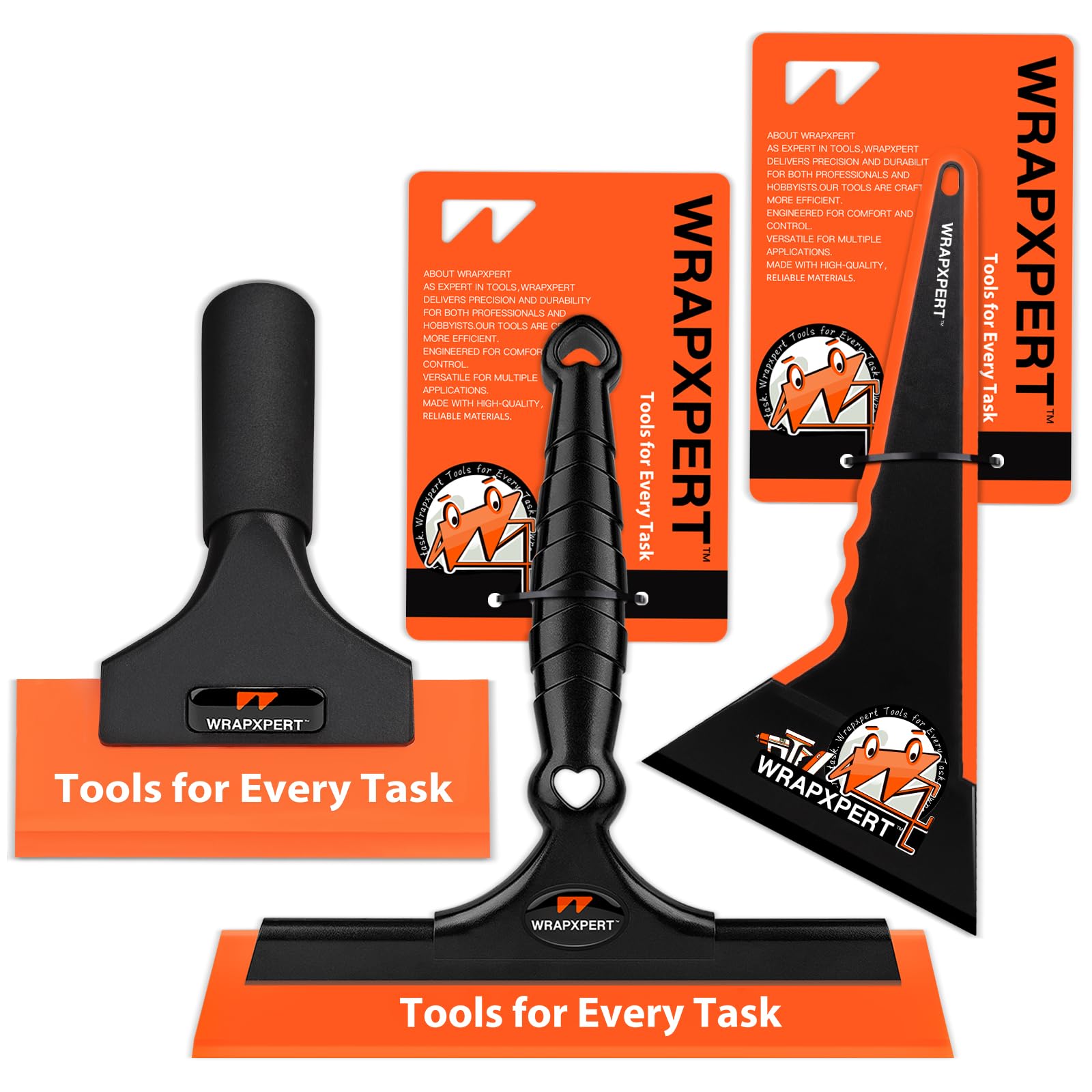 WRAPXPERT Window Tint Tools Kit, 3-Step Professional Window Tint Squeegee Set for Windshield & Rear Glass Tinting, Squeegee for Car Window Film Installation, Fast Water Removal and Bubble-Free Finish
