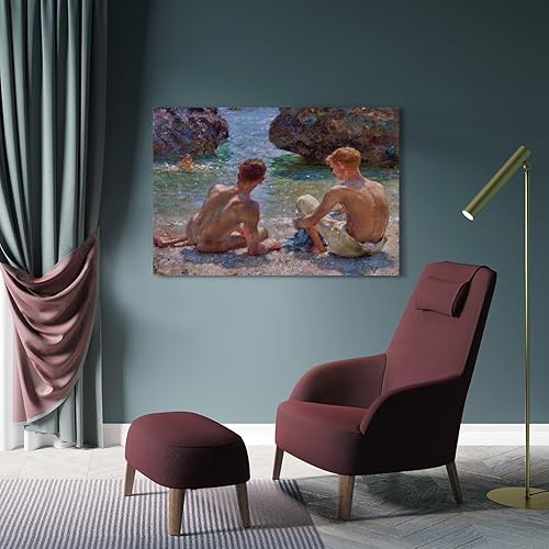 Miniatura 4 de Henry Scott Tuke - Póster de los críticos para pared, pintura en lienzo, obras de arte para dormitorio, sala de estar, decoración de 16 x 24