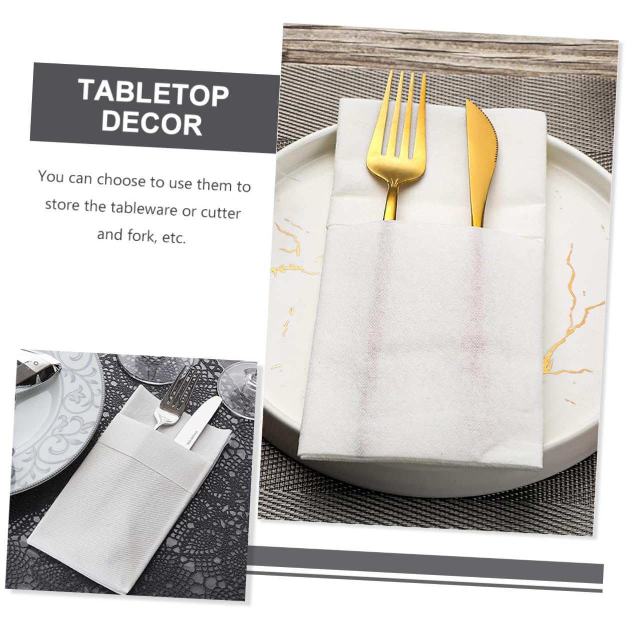 Servilletas Decorativas 50 Unidades de Papel Blanco