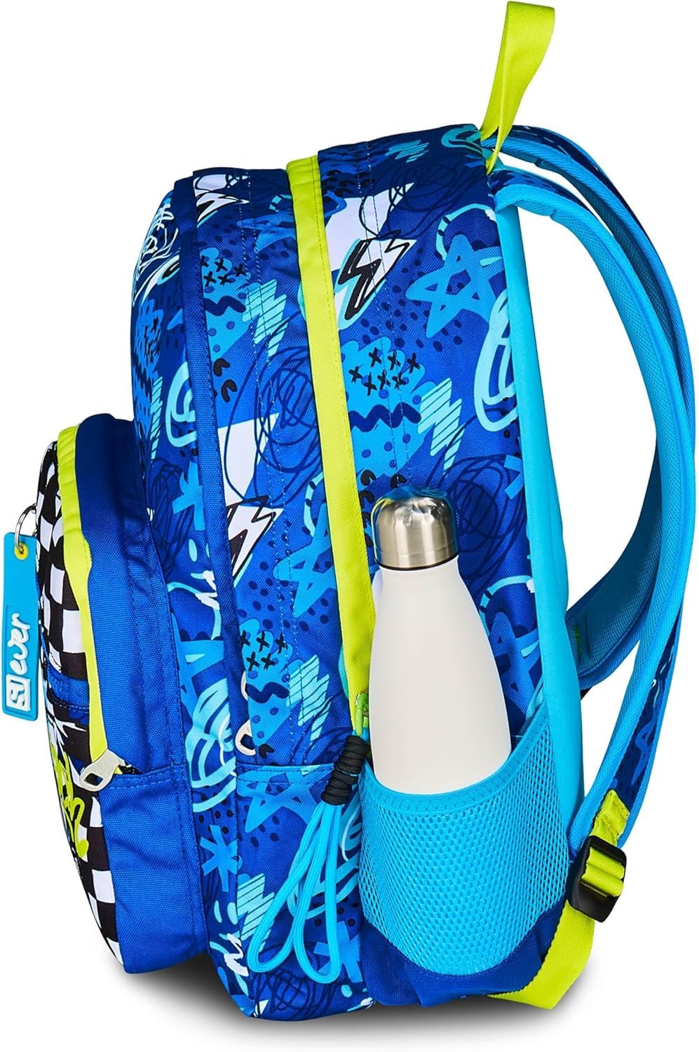 Generico Zaino Scuola Doppio Scomparto Sj Ever Skate Boy CON ASTUCCIO 3 ZIP COMPLETO DI COLORI