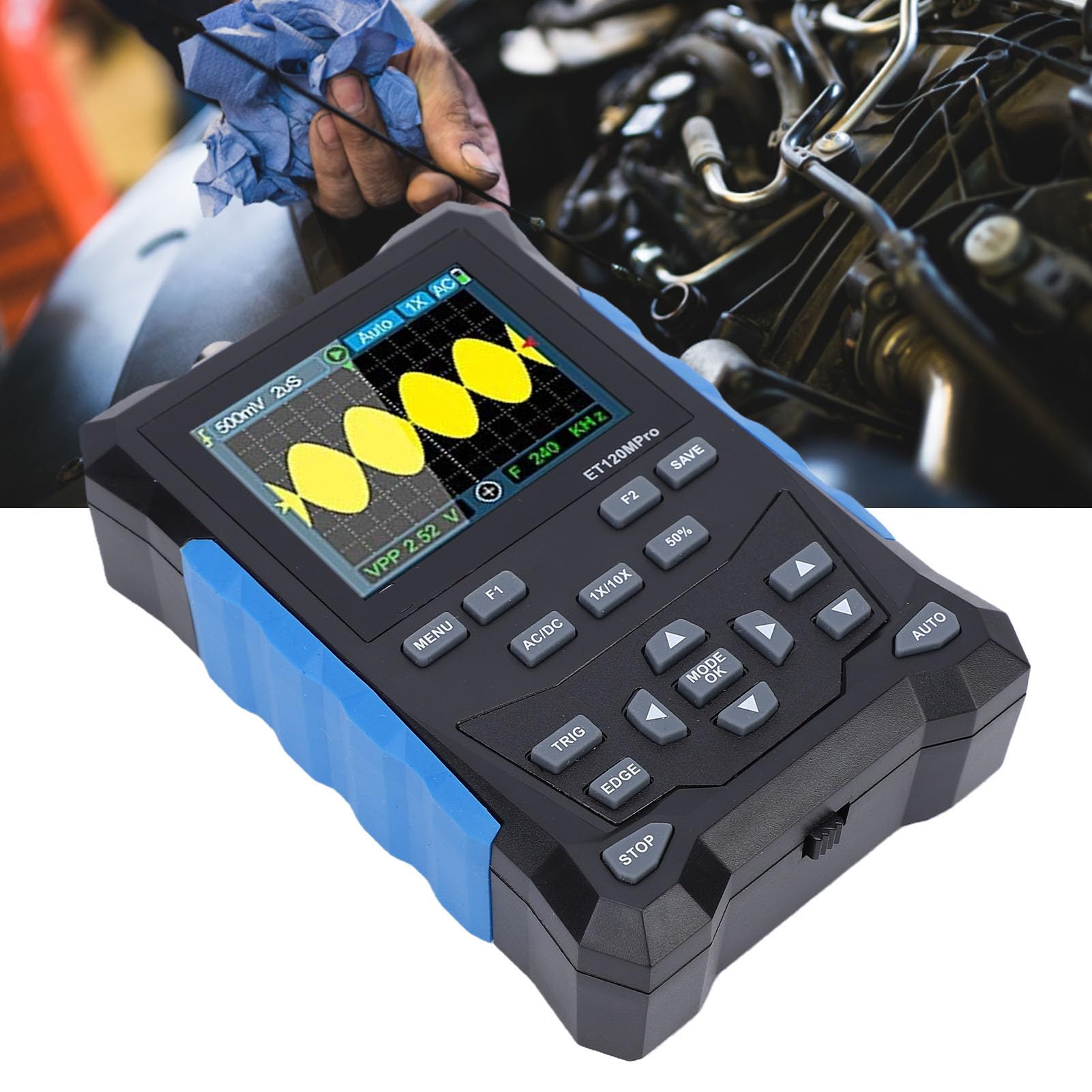 Generic Osciloscopio Digital Portátil con Ancho de Banda de 120 MHz Excelente Precisión para I+D y Educación Pantalla a Color de 2,4 Pulgadas