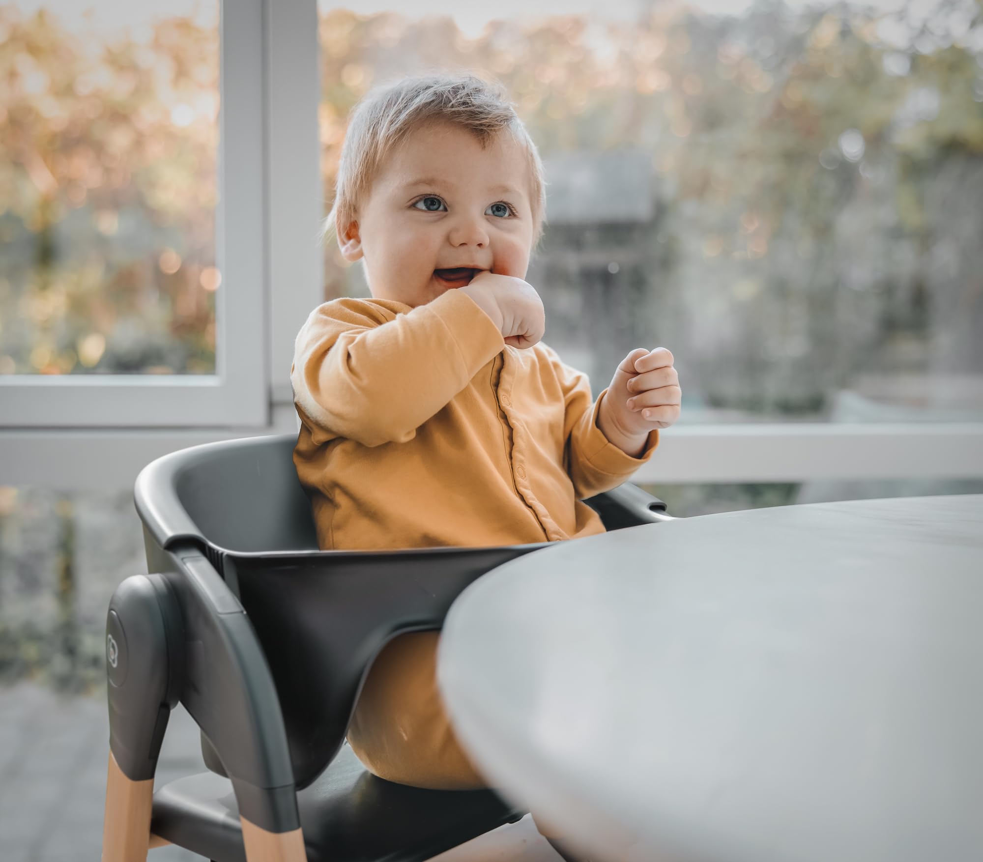 babyGO Levels Mitwachsender Hochstuhl - Perfekt für Babys bis Schulkind - Kinderhochstuhl/Babystuhl ab 6 Monaten mit hochwertigem Design - Schwarz