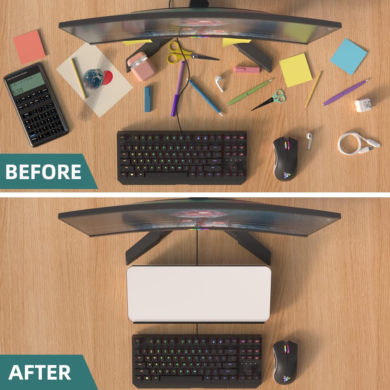 Buy YaGee Desktop Whiteboard, Split Design Desk Dry Erase Board with