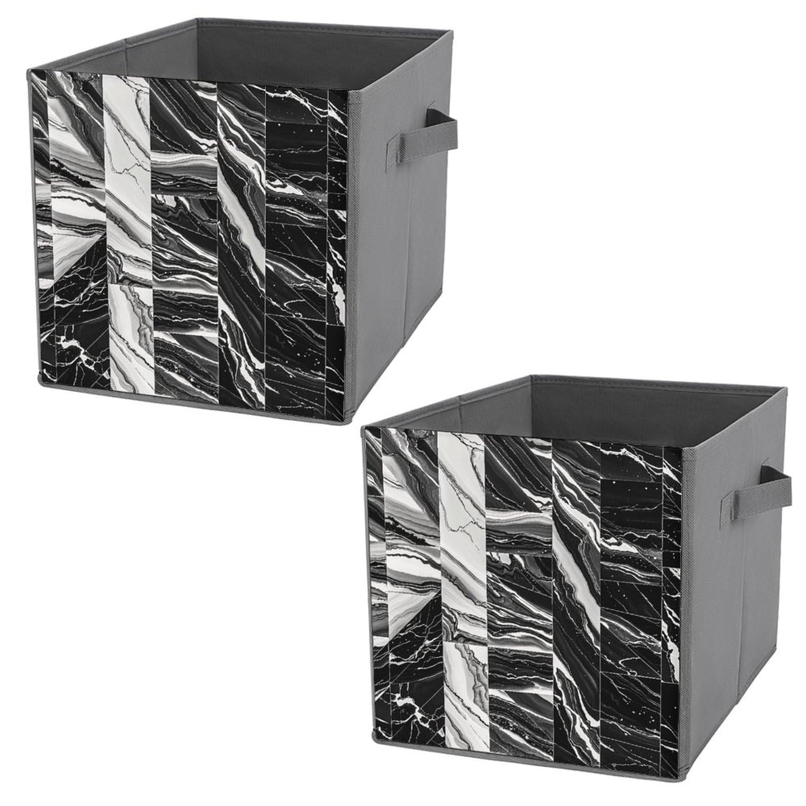 Bacs de rangement pliables marbre noir pour dire adieu au désordre des vêtements et des draps
