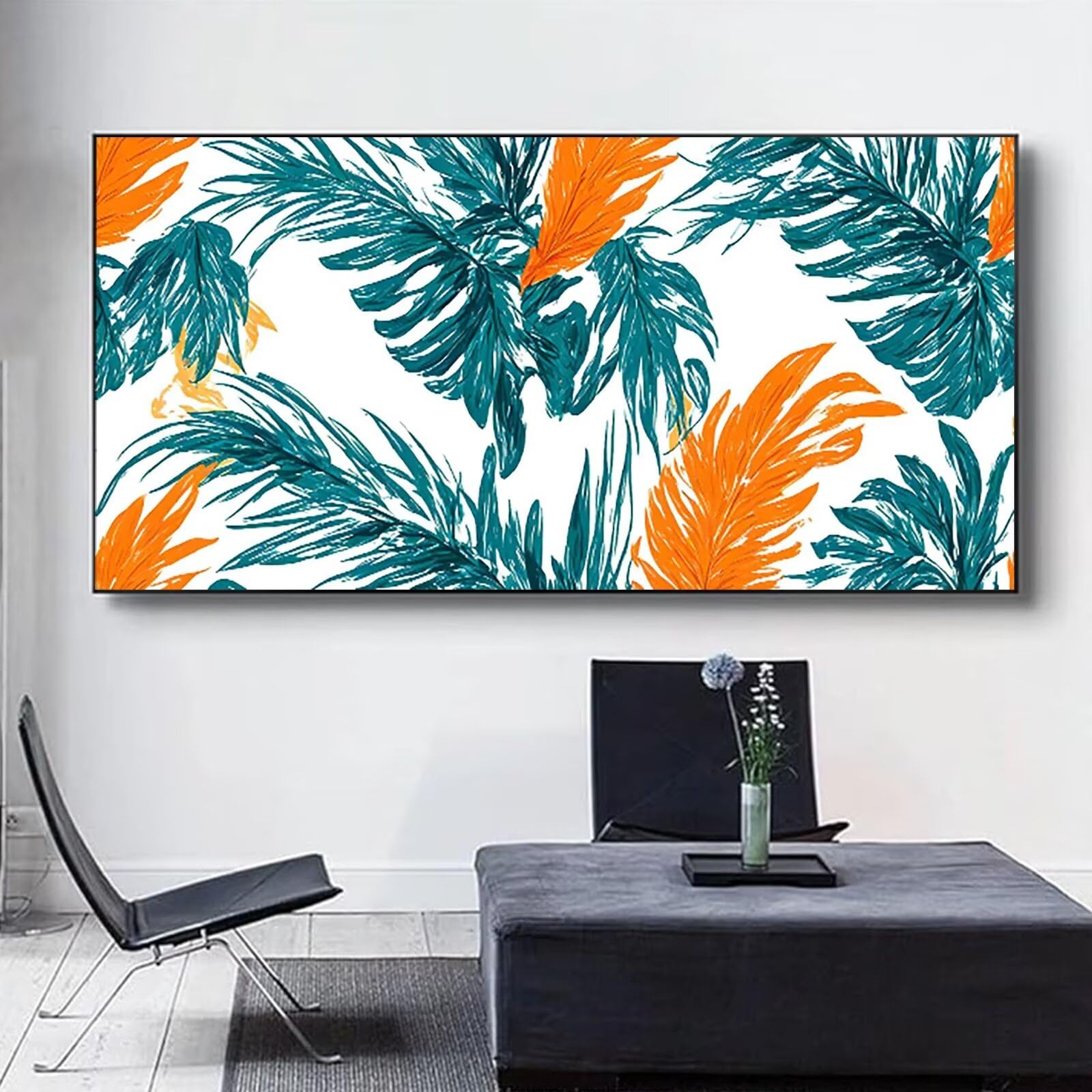 Malen Nach Zahlen Erwachsene Laub, Malen Nach Zahlen ab 5 6 7 Jahre Mädchen, Malen Nach Zahlen für Kinder Ohne Rahmen mit 3 Pinsel und Acrylfarben, für Geschenke und Home Deko (60x120cm)Pflanze 0-7