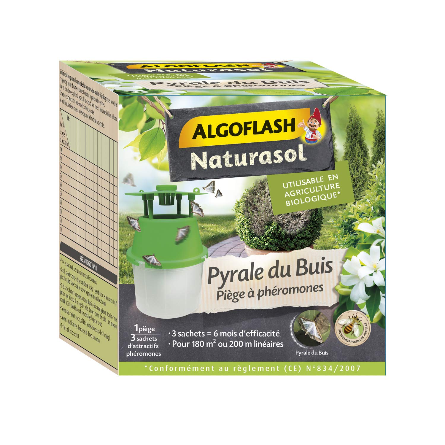 ALGOFLASH NATURASOL BIOPIBUI bukszpanowa pułapka z 3 kapsułkami feromonowymi, nie nadaje się do stosowania
