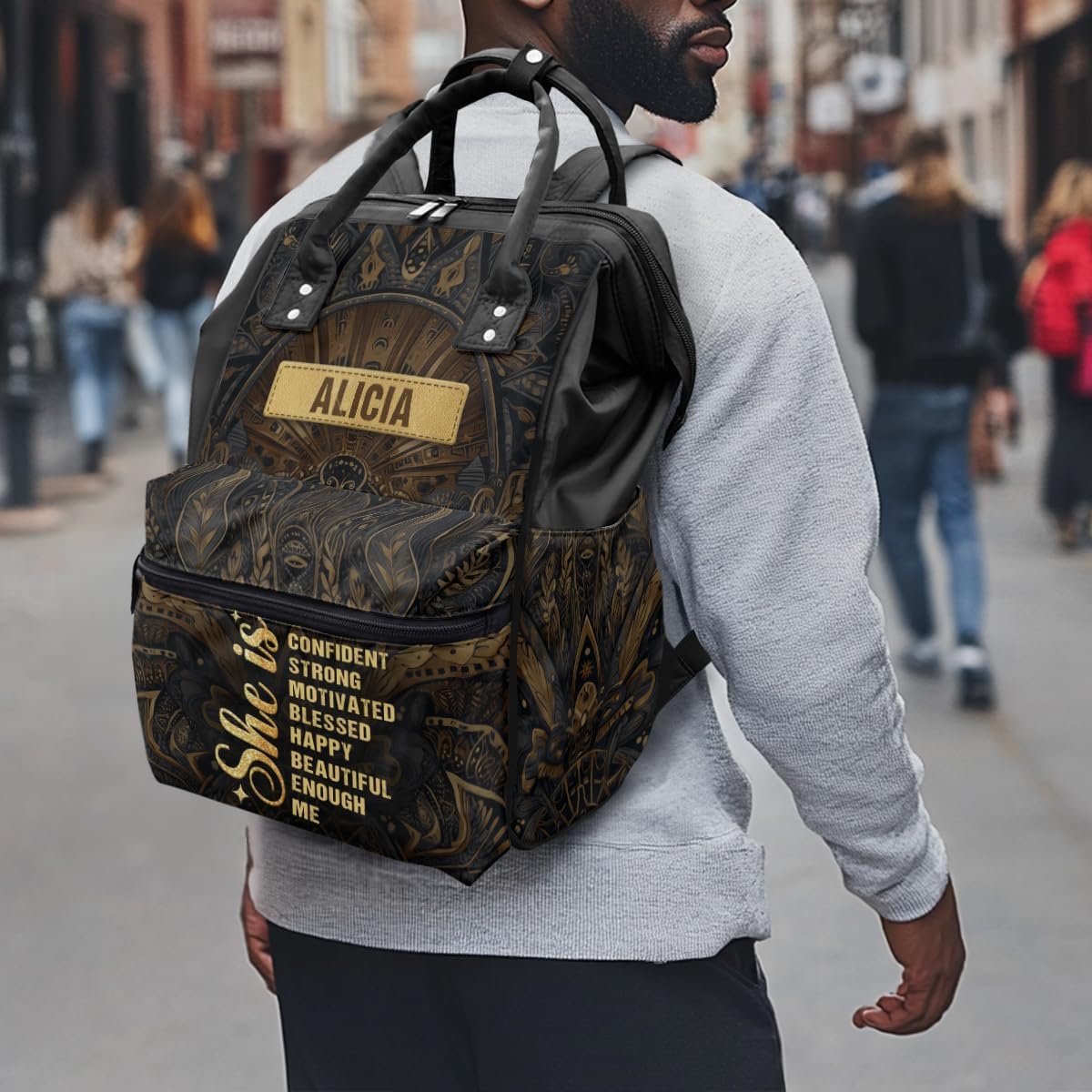 Sistabag - Travel, Laptop Bag - Backpack For Women - Personalized Duckbilled Backpack, Mothers Day, Christmas Gifts For Women (She Is)