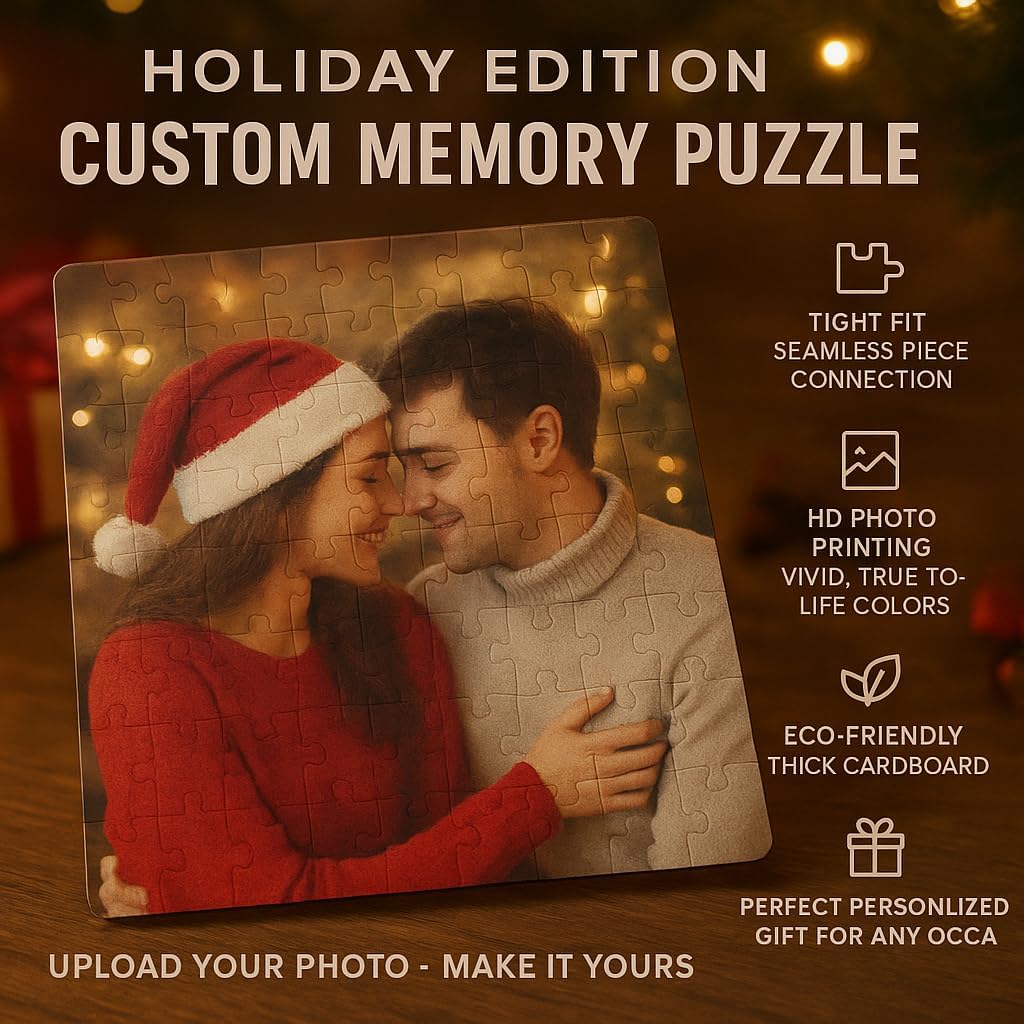 Personalized Custom Photo Jigsaw Puzzle, 500/1000 Piece Wooden Puzzle for Family, Couples, Weddings, Pet Lovers, Premium Gift (1000PCS)