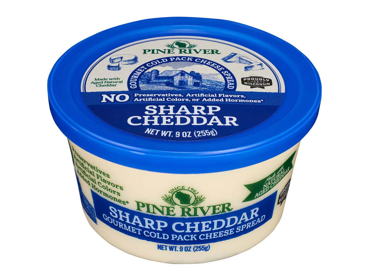 Pine River Natural Sharp Cheddar Cheese Spread 9oz (3 Tubs)