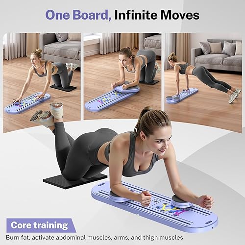 Miniatura 3 de Tablero de pilates, equipo reformador de pilates plegable con temporizador, 7 en 1 multiusos, portátil, kit de pilates para entrenamiento en casa,