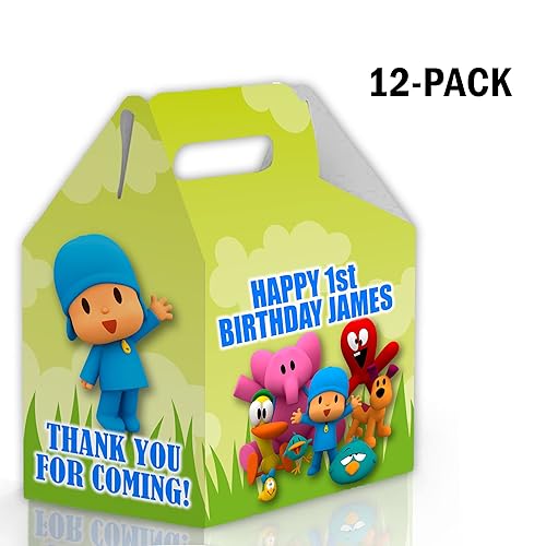 Miniatura 2 de Nursery Rhymes Candy Gable Box for Birthday Party Favors 12 Pack - 4.4x4.5in (Pocoyyo)