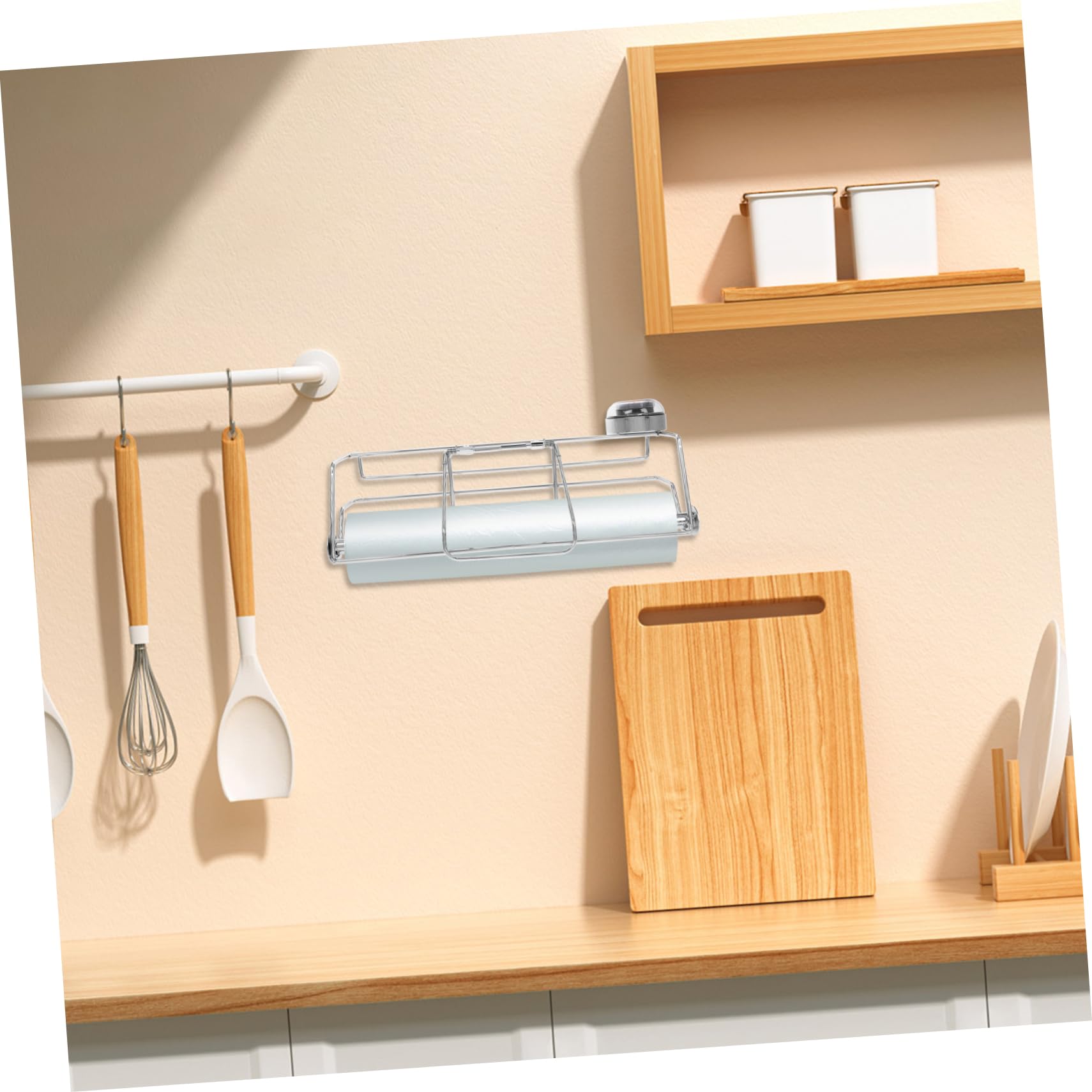 Soporte De Bolsas Inoxidable Con Dispensador De Mano Húmeda Estante Colgante Para Almacenamiento De Bolsas Supermercados y Tiendas De Alimentos