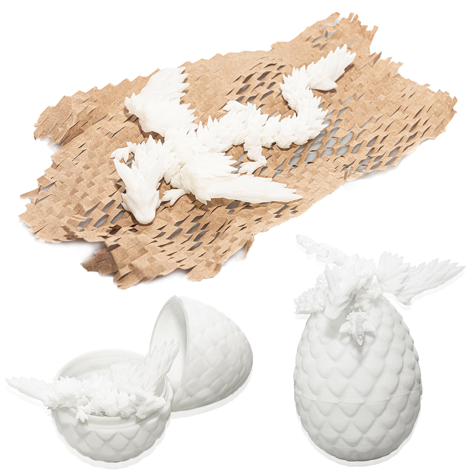 LUMIN TUTU Drachenei mit Flügeln, 3D Gedruckter Drache im Ei, Realistisches Drachen Spielzeug, Kristalleier für Kinder und Erwachsene, Ideales Geburtstags- und Ostergeschenk (Mehrfarbig Leuchtend)